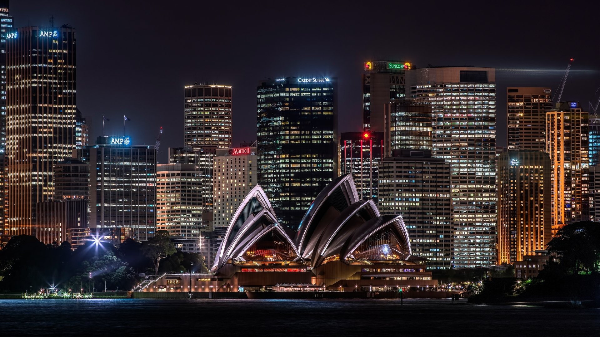 Skyscraper, Man Made, Building, Sydney Opera House, Night, Sydney, City, 1080P, HD Wallpaper