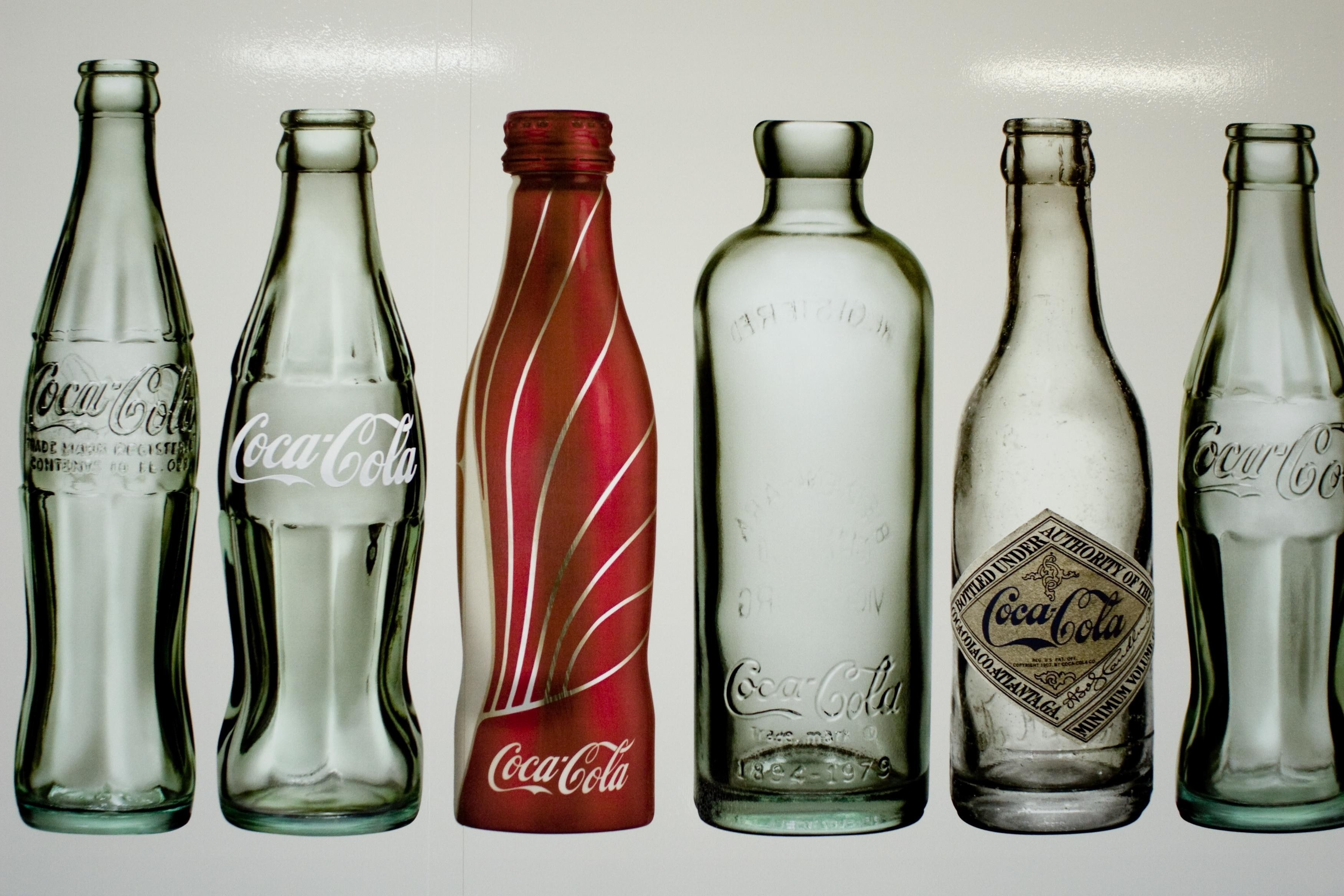 2K, cocacola, Evolution, people, bottles, glass, glasses, Coca-Cola, art, hd, HD Wallpaper