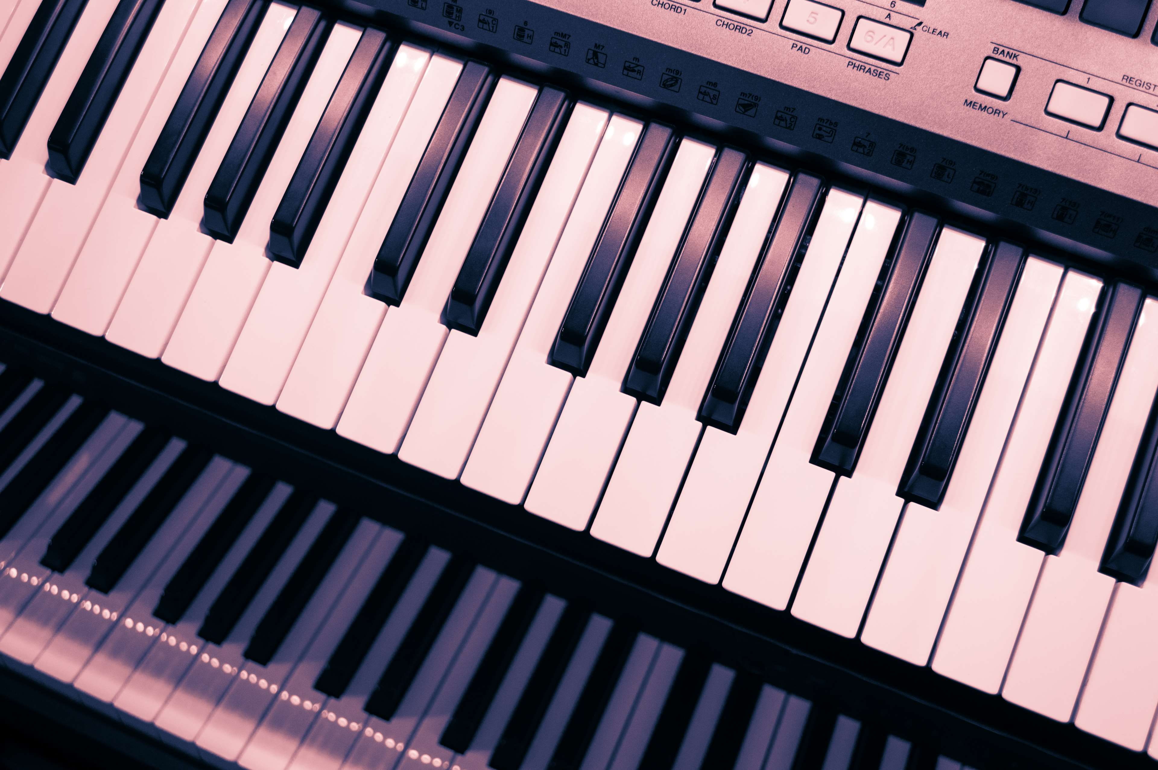 indoors, full frame, repetition, red, keyboard, musician, musical instrument, pattern, piano, split tone, music, hue, musical equipment, keys, in a row, HD Wallpaper