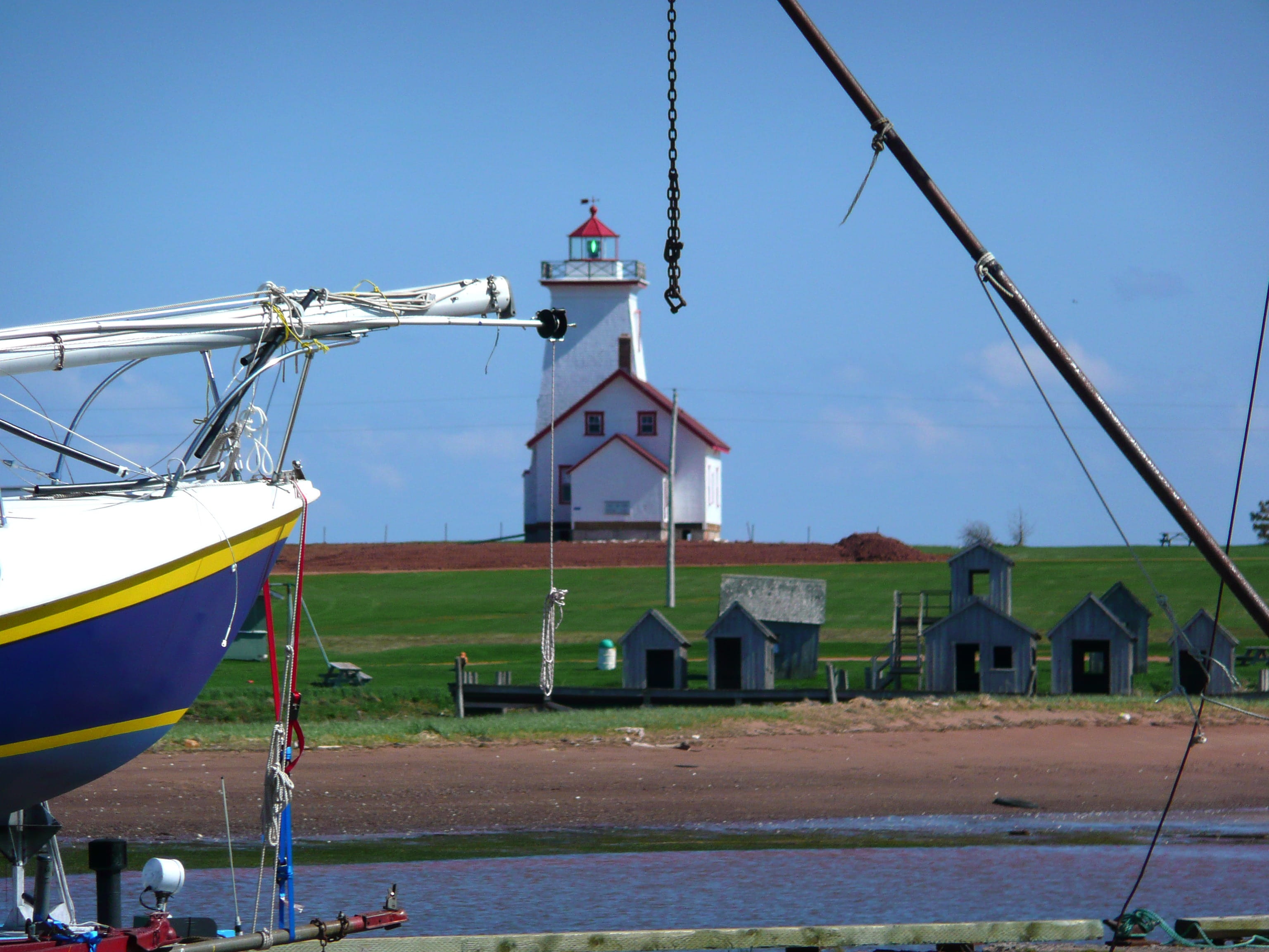 industry, prince edward island, maritime, nautical, land, building, Lighthouse, nautical vessel, mast, no people, water, building exterior, day, aid, landmark, HD Wallpaper