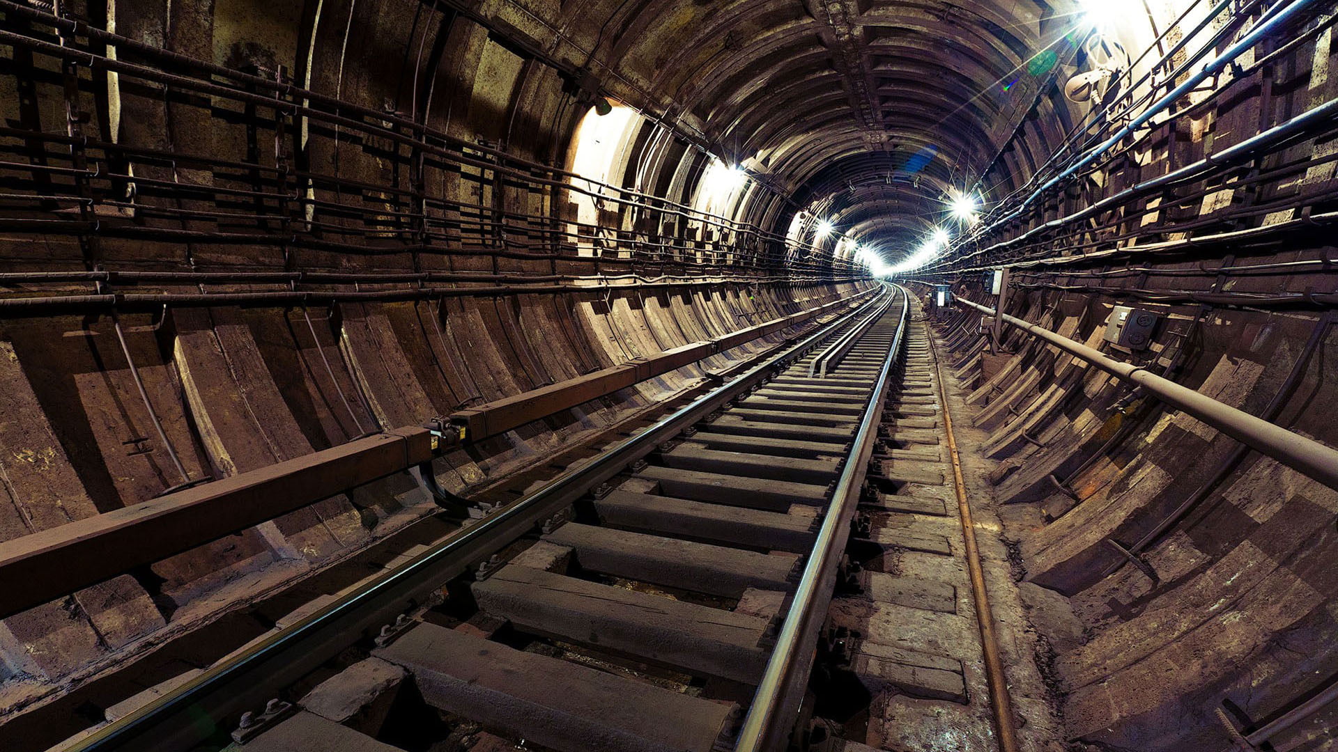 train, vanishing point, city, 1080P, rail, metal industry, transport, facility, no people, direction, ceiling, tunnel, low angle view, passageway, industry, HD Wallpaper