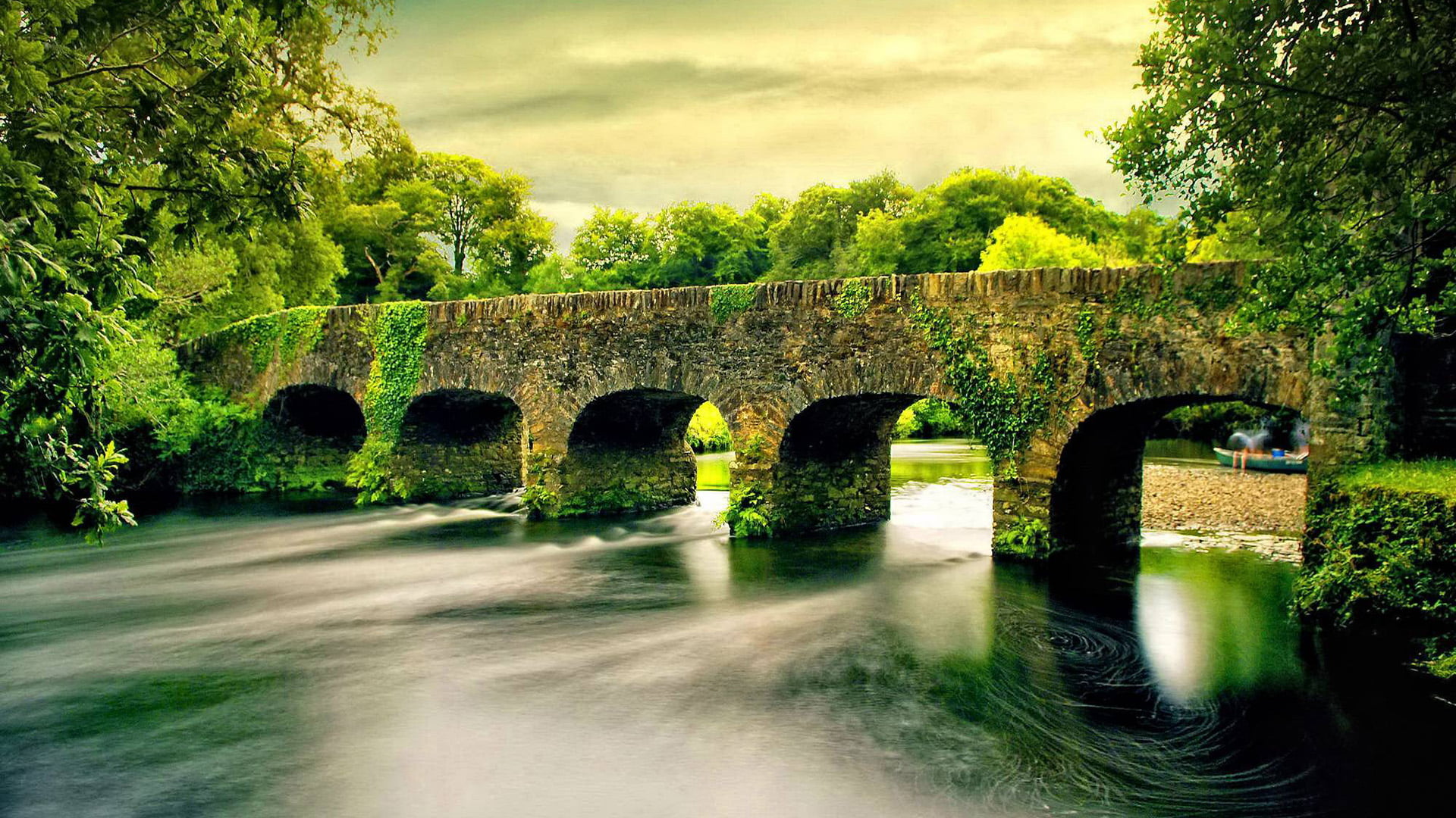 sky, passageway, arch bridge, forest, garden, bridge - man made structure, plot, way, outdoors, outdoor, nature, old, built structure, scenic, tourism, HD Wallpaper