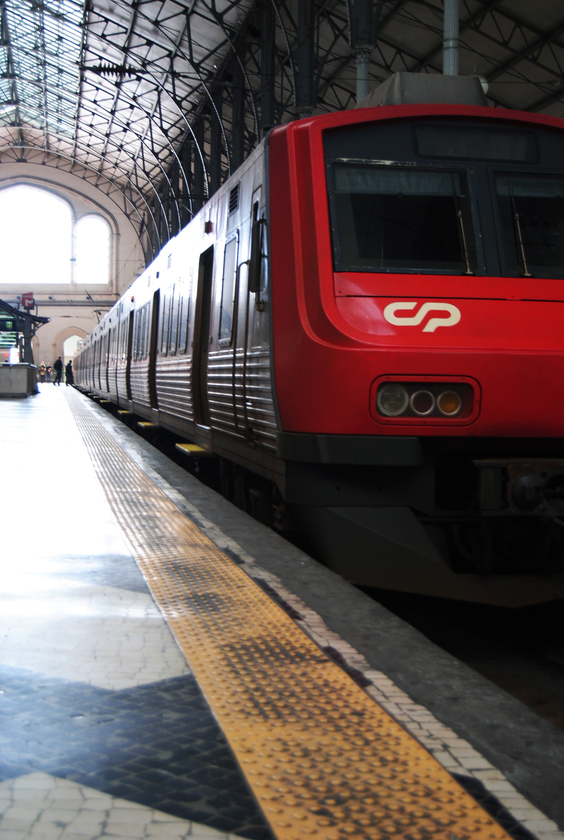 railroad station platform, public transportation, incidental people, train, journey, commuter train, window, subway train, railway, sunlight, train station, Phone HD Wallpaper