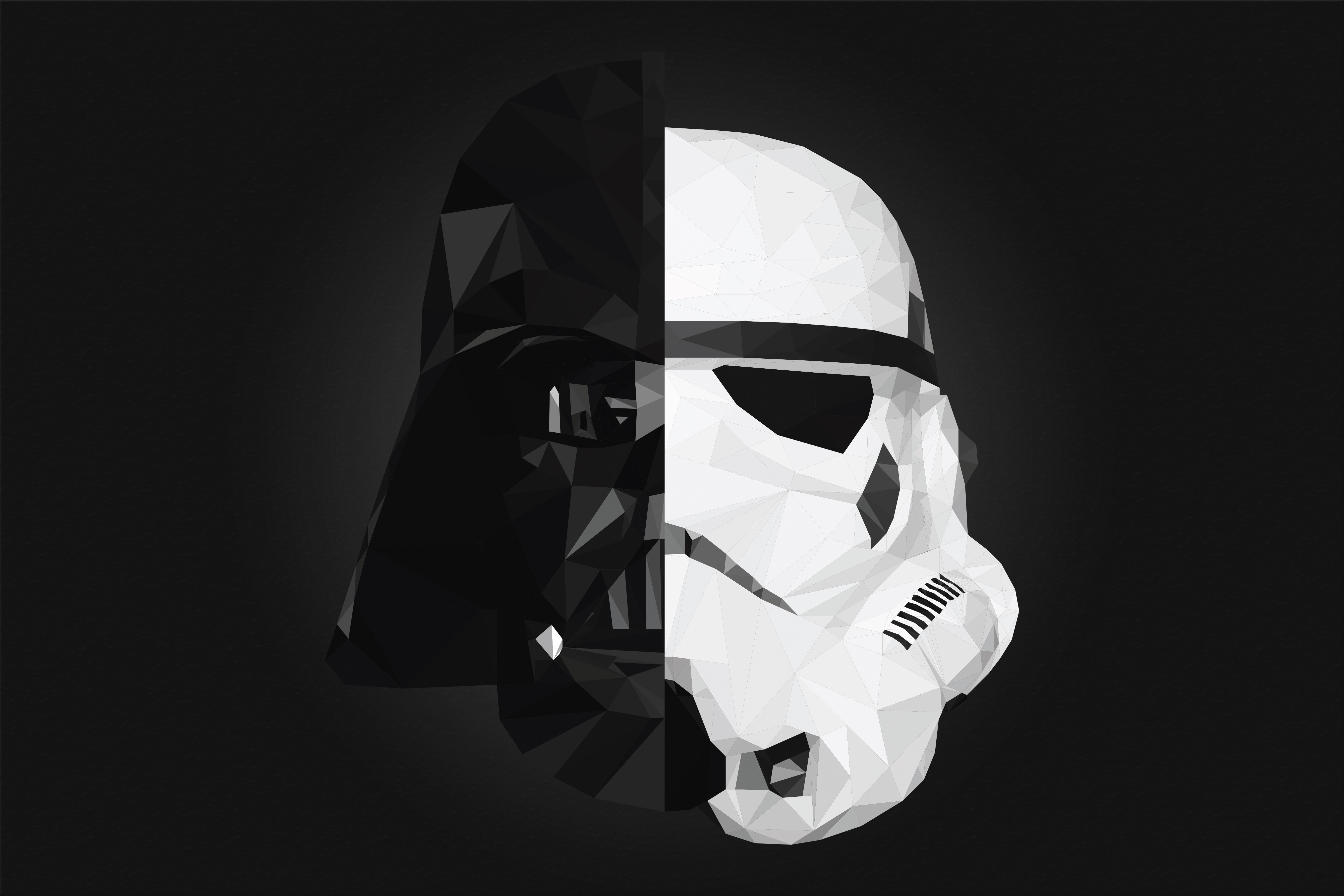 Star Wars, low poly, splitting, stormtrooper, 5K, Darth Vader, HD Wallpaper