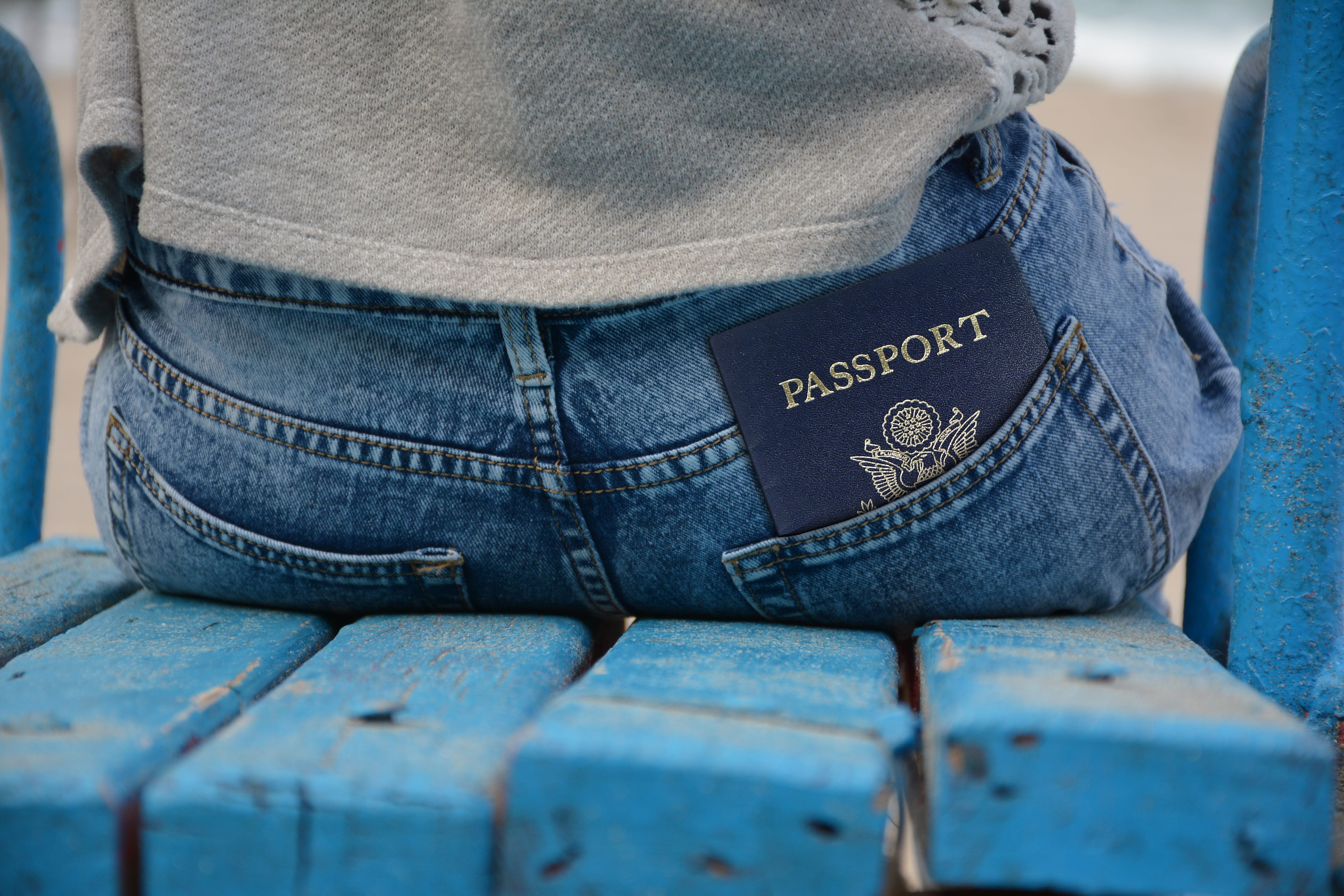 identity, blue, rear view, usa, lifestyles, man, 5K, human body part, one man only, Passport, visa, id, Pass, day, go away, back, women, sitting, men, HD Wallpaper