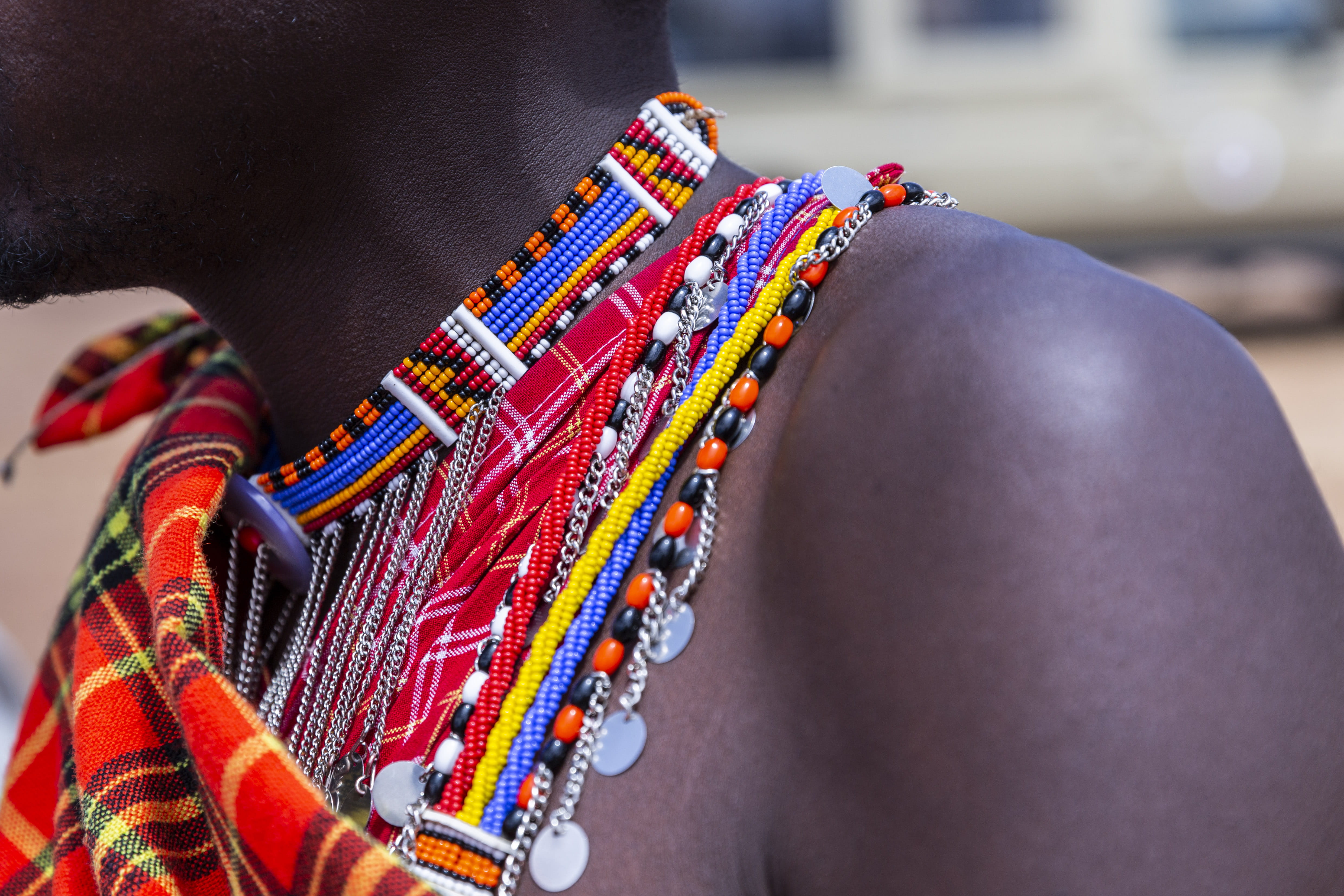 beaded, personal accessory, traditional clothing, multi colored, one person, jewelry, ornament, bead necklace, human body part, african american, bracelet, HD Wallpaper