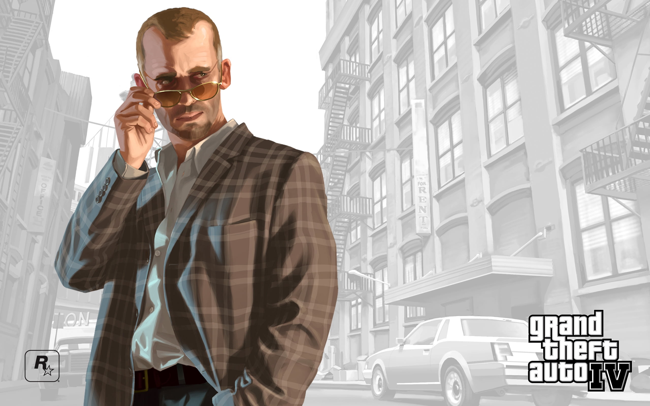 mature men, manager, fashion, glasses, mobile Phone, holding, white Collar Worker, building Exterior, gta 4, one Person, man, front view, dmitri, occupation, HD Wallpaper