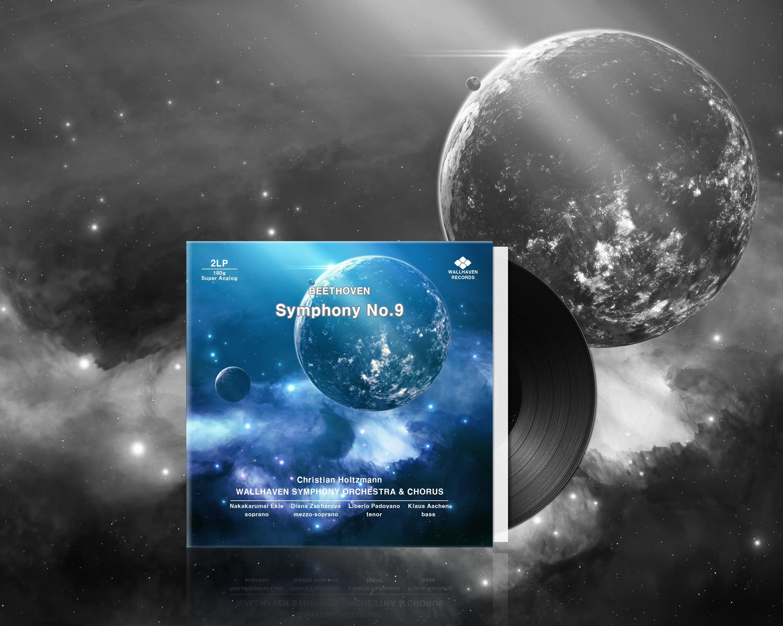 ludwig van beethoven, space, Symphoy, Long play, 2K, HD Wallpaper