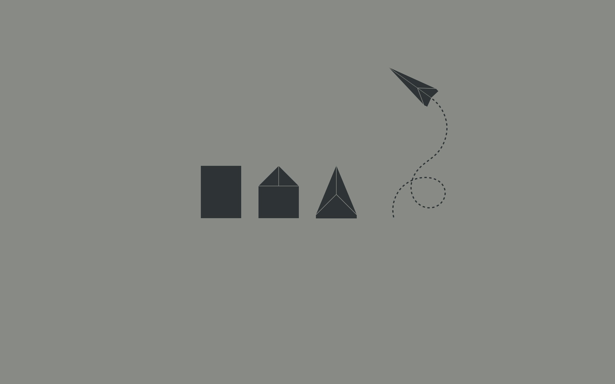 silhouette, shapes, minimalism, copy space, art and craft, sky, illustration, 2K, bird, paper planes, indoors, nature, sign, flying, arrow symbol, animal, HD Wallpaper