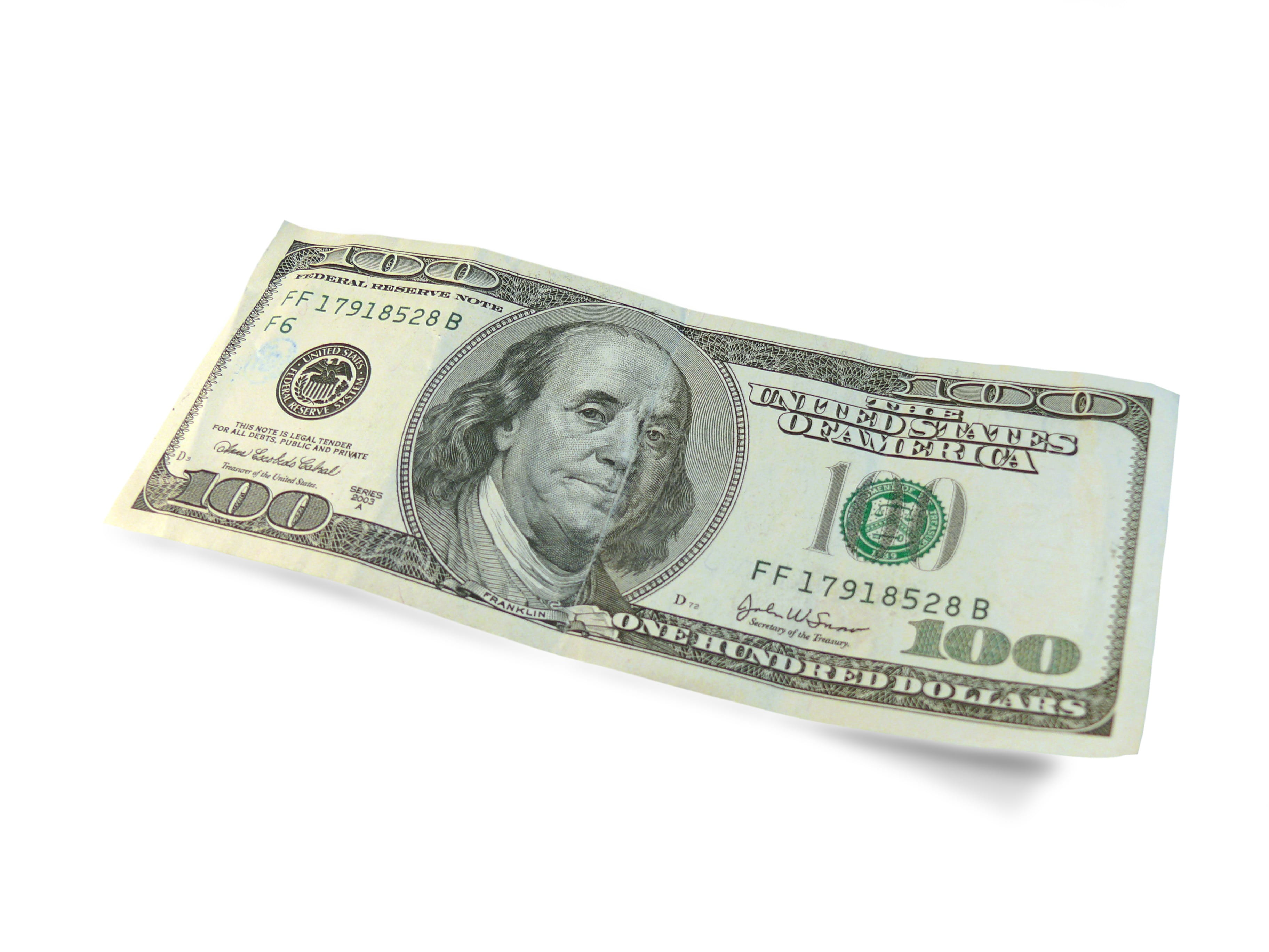 u, no People, isolated, 100, green color, studio shot, Dollars, single object, paper Currency, human representation, white Background, number 100, isolated On White, HD Wallpaper