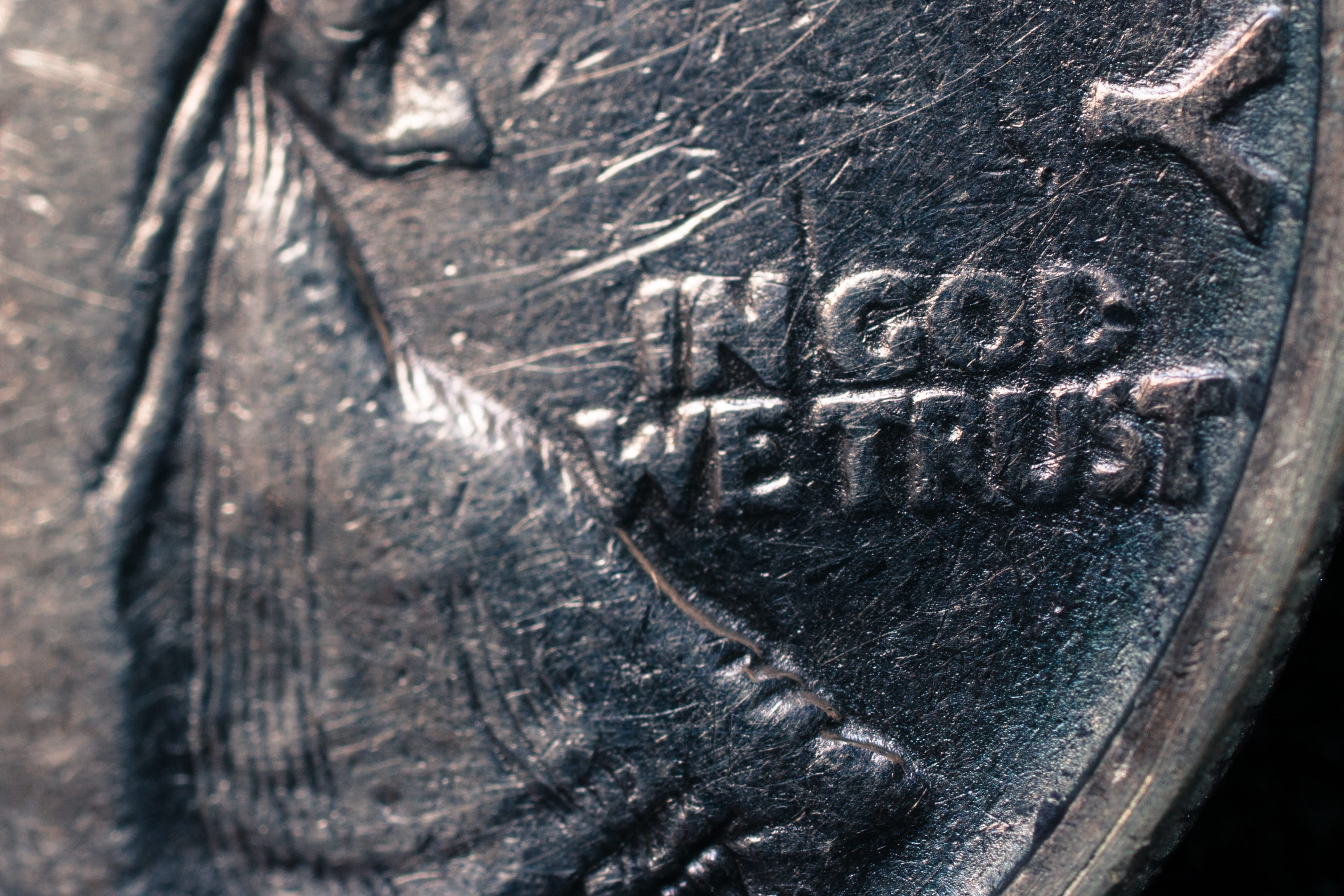 Silver, full frame, carving, half dollar, western script, in god we trust, weathered, walking liberty, historically, education, close-up, currency, 2K, HD Wallpaper