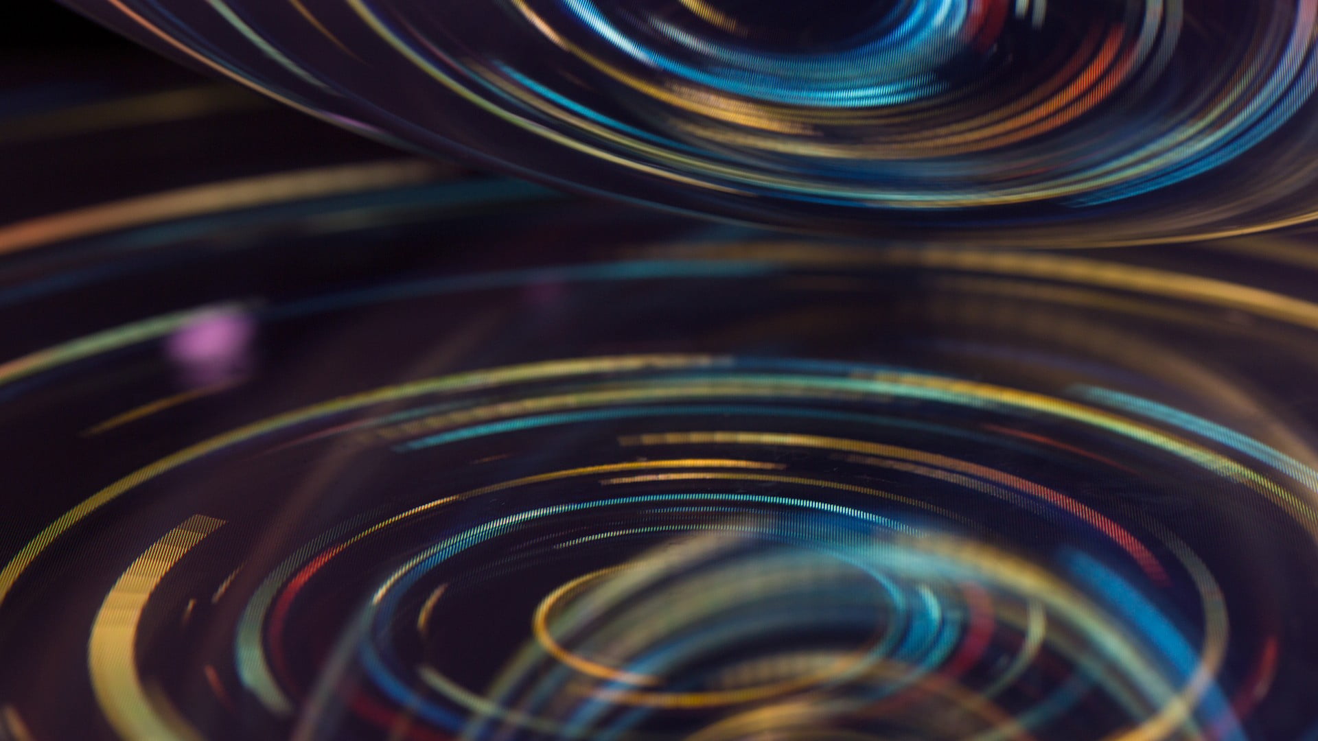 CGI, indoors, geometric shape, full frame, circle, film industry, concentric, close-up, black background, shape, film reel, no people, studio shot, 1080P, HD Wallpaper