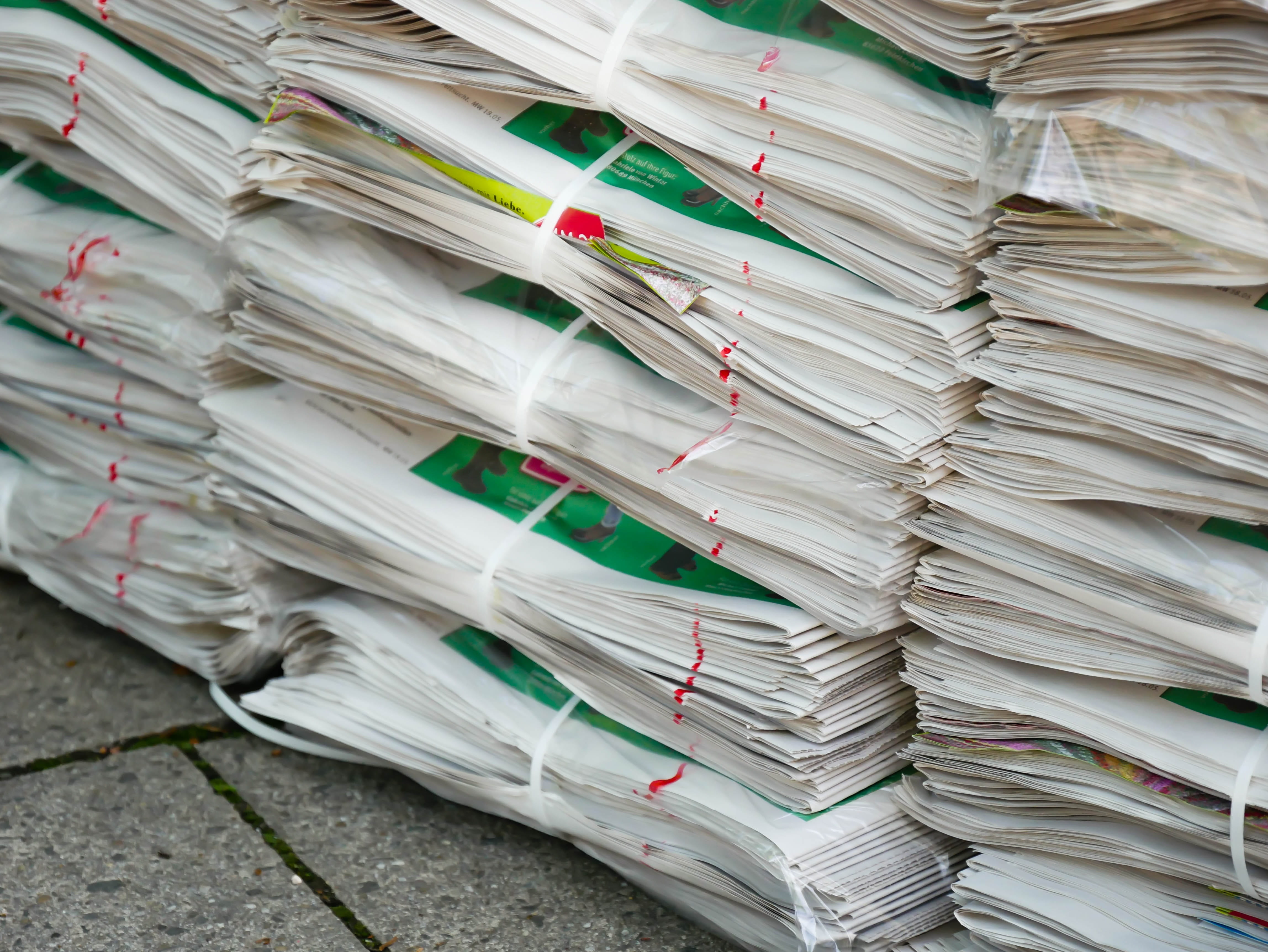 document, recycling, paper, stack, office, indoors, abundance, no people, information medium, tied up, newspaper, close-up, old, disposal, environmental protection, HD Wallpaper