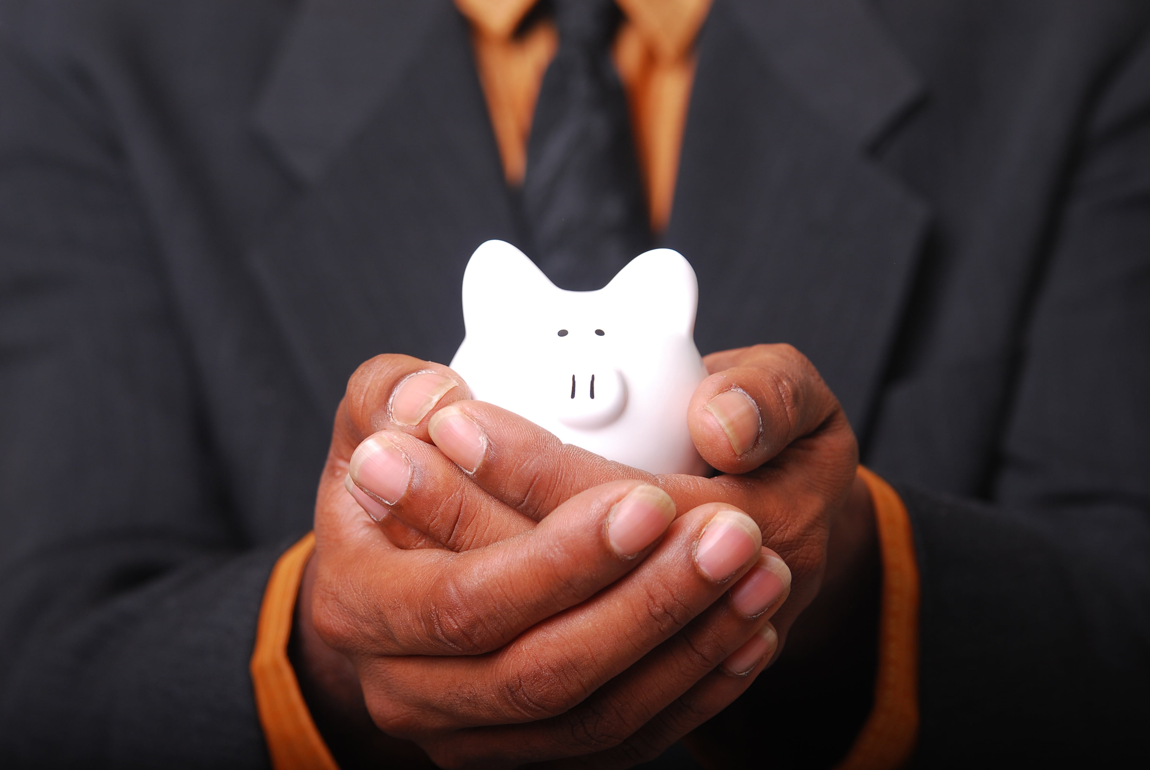 males, currency, money, piggy Bank, front view, coin, banking, close-up, investment, white, hand, coin Bank, saving money, businessman, business, holding, HD Wallpaper
