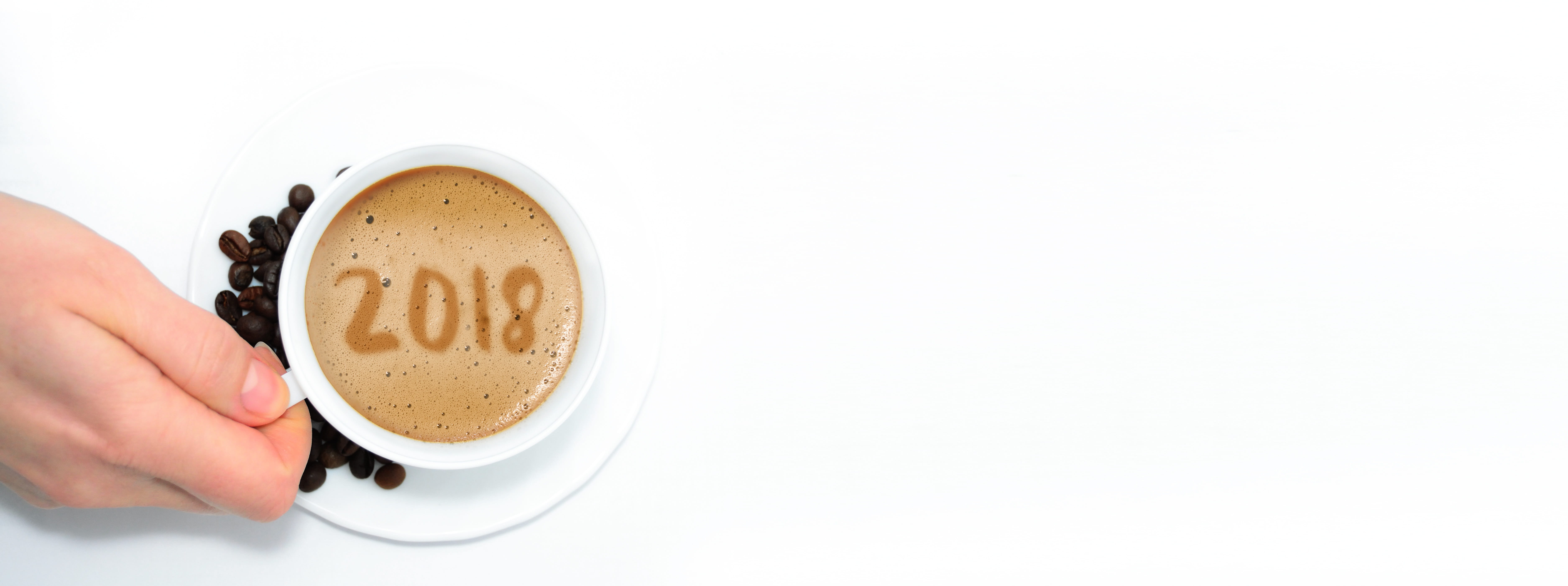 latte, drink, white, cafe, drinking, cup, number, food, white background, copy space, caffeine, close-up, human body part, coffee foam, greeting card, turn of the year, HD Wallpaper