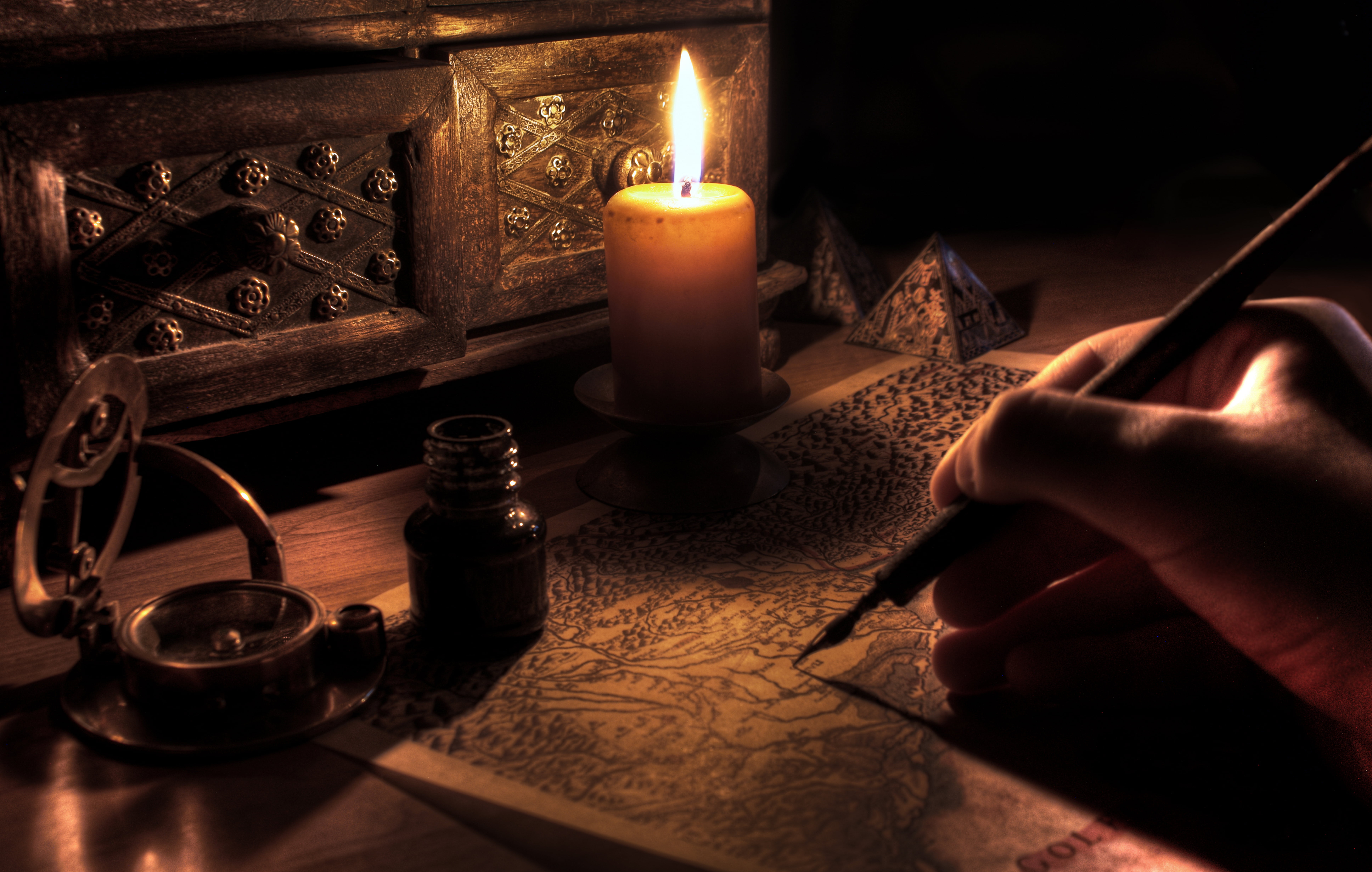 heat - temperature, human Hand, book, close-up, table, human body part, illuminated, writing, people, one person, wood - Material, fire - natural phenomenon, HD Wallpaper