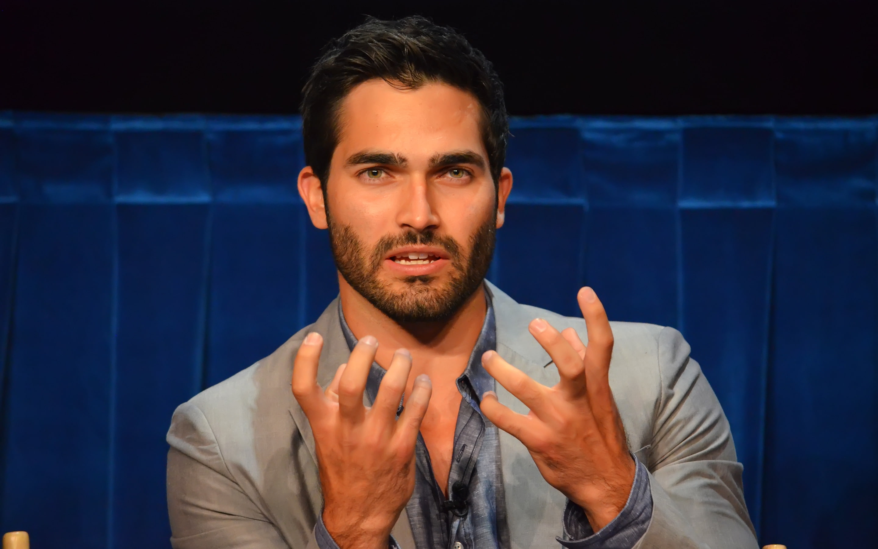 2K, men, hoechlin, tyler, s, blue, blazer, HD Wallpaper