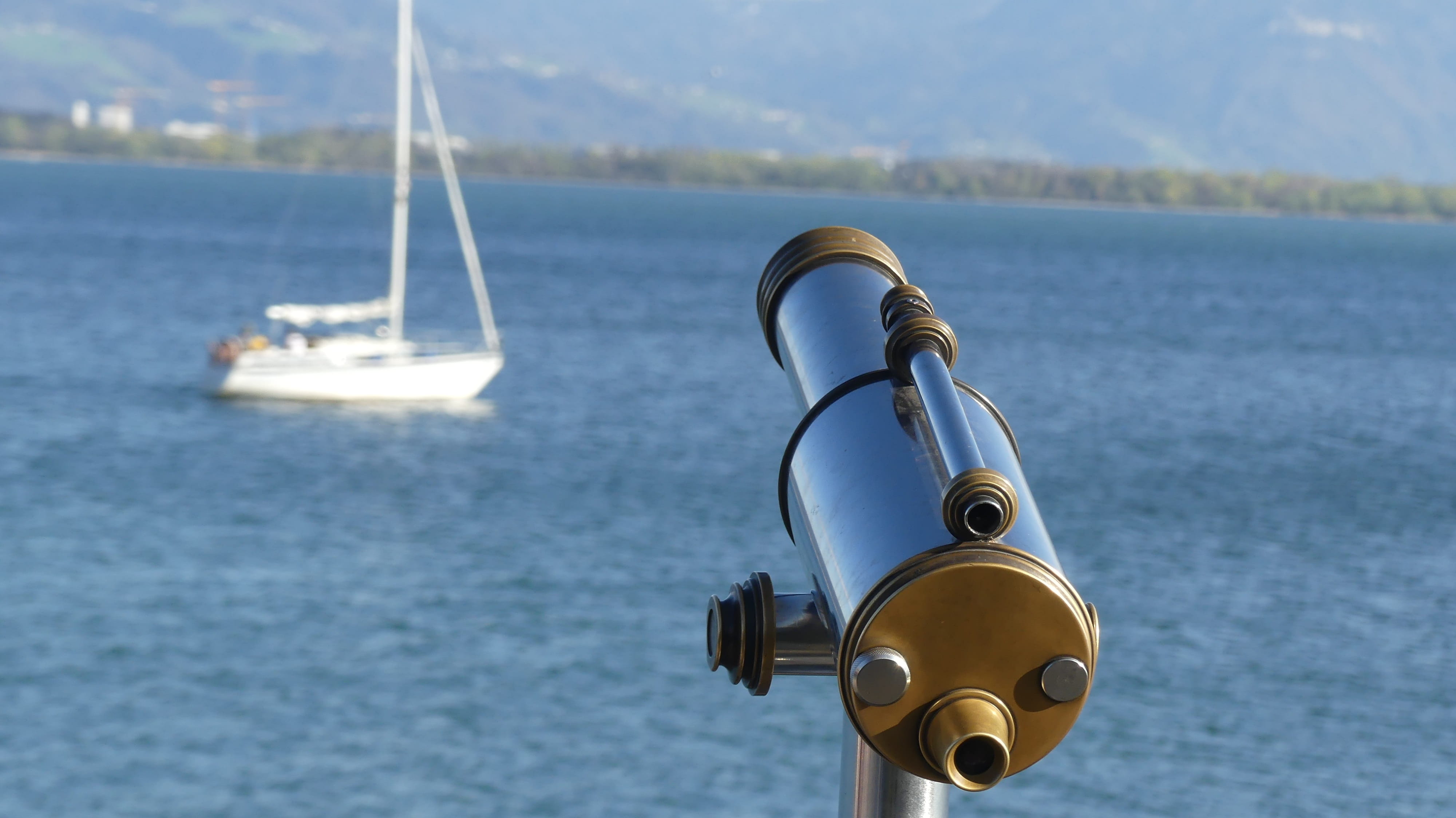 no people, blue, close-up, day, metal, coin operated, nautical vessel, nature, travel, outdoors, sailboat, mode of transportation, transportation, lake, HD Wallpaper
