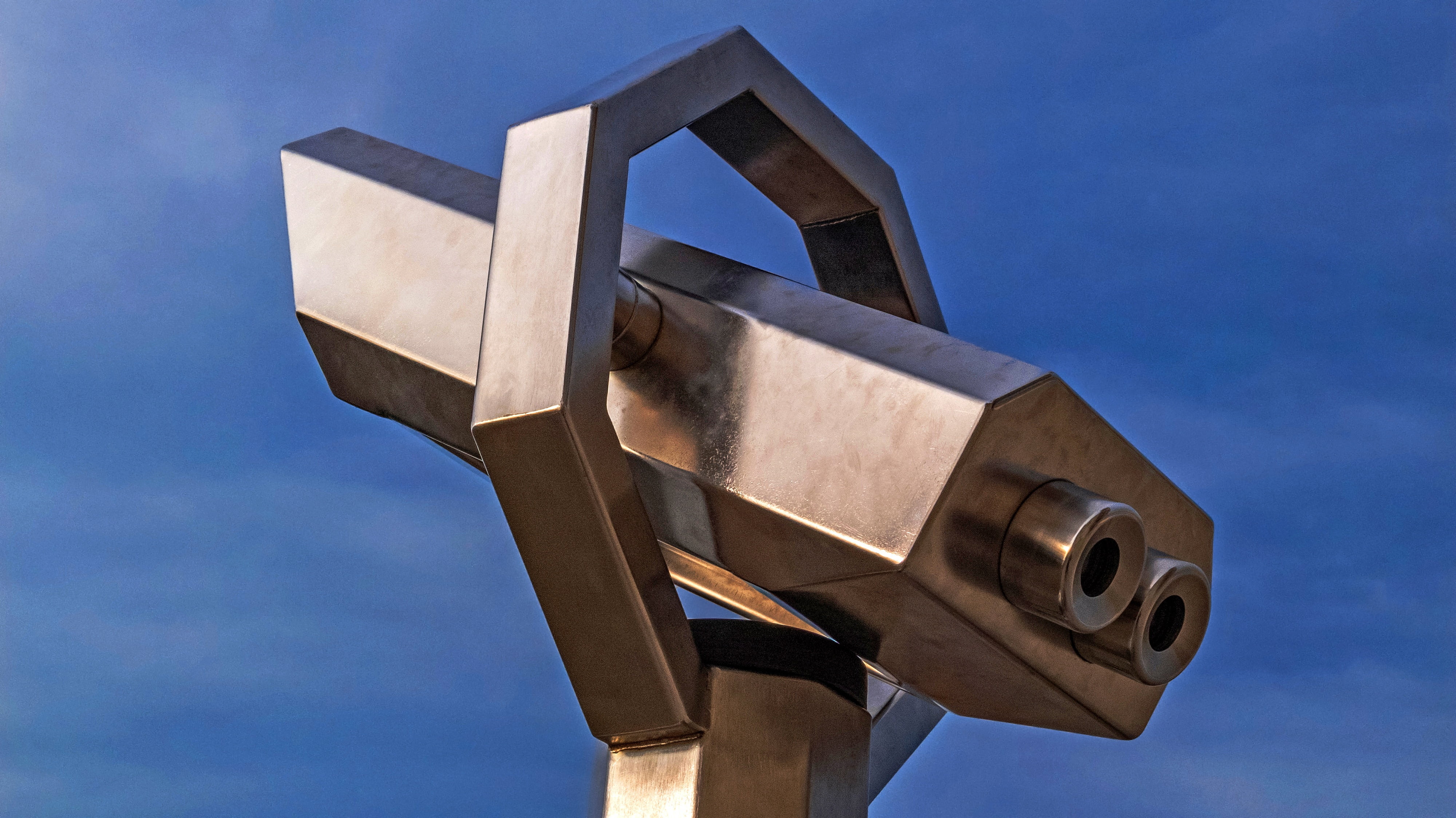 industry, mystery, binocular, cloud - sky, sky, panorama, surveillance, field-glass, shape, low angle view, close-up, concrete, eye, metal, blue, observe, HD Wallpaper