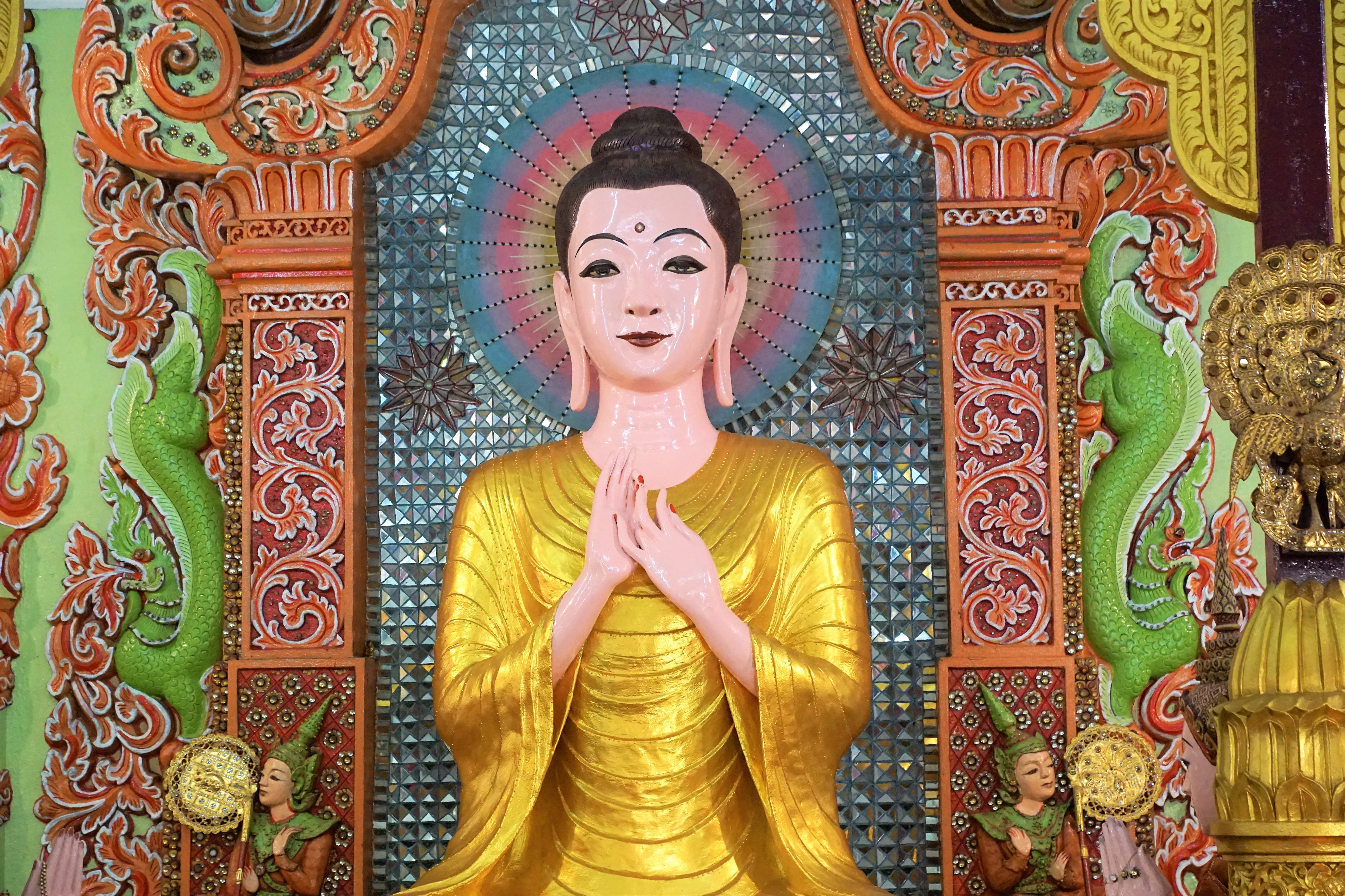 one person, meditation, relaxation, rest, god, artistically, malaysia, interior, traditionally, buddha, floral, 5K, human representation, summer, belief, HD Wallpaper