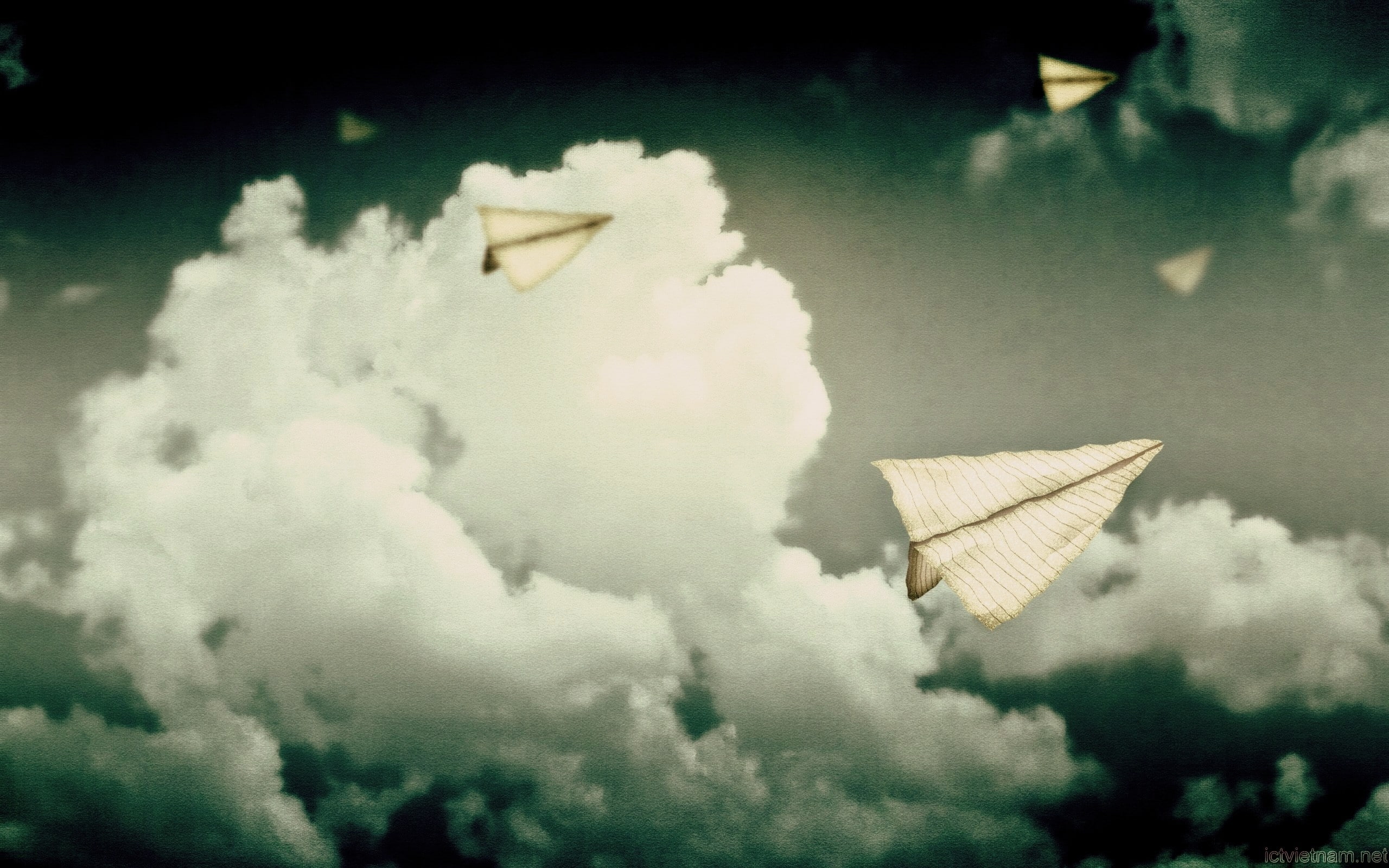 tranquility, nature, mode of transportation, animal wing, air vehicle, creativity, day, art and craft, white color, artwork, 2K, transportation, flying, HD Wallpaper