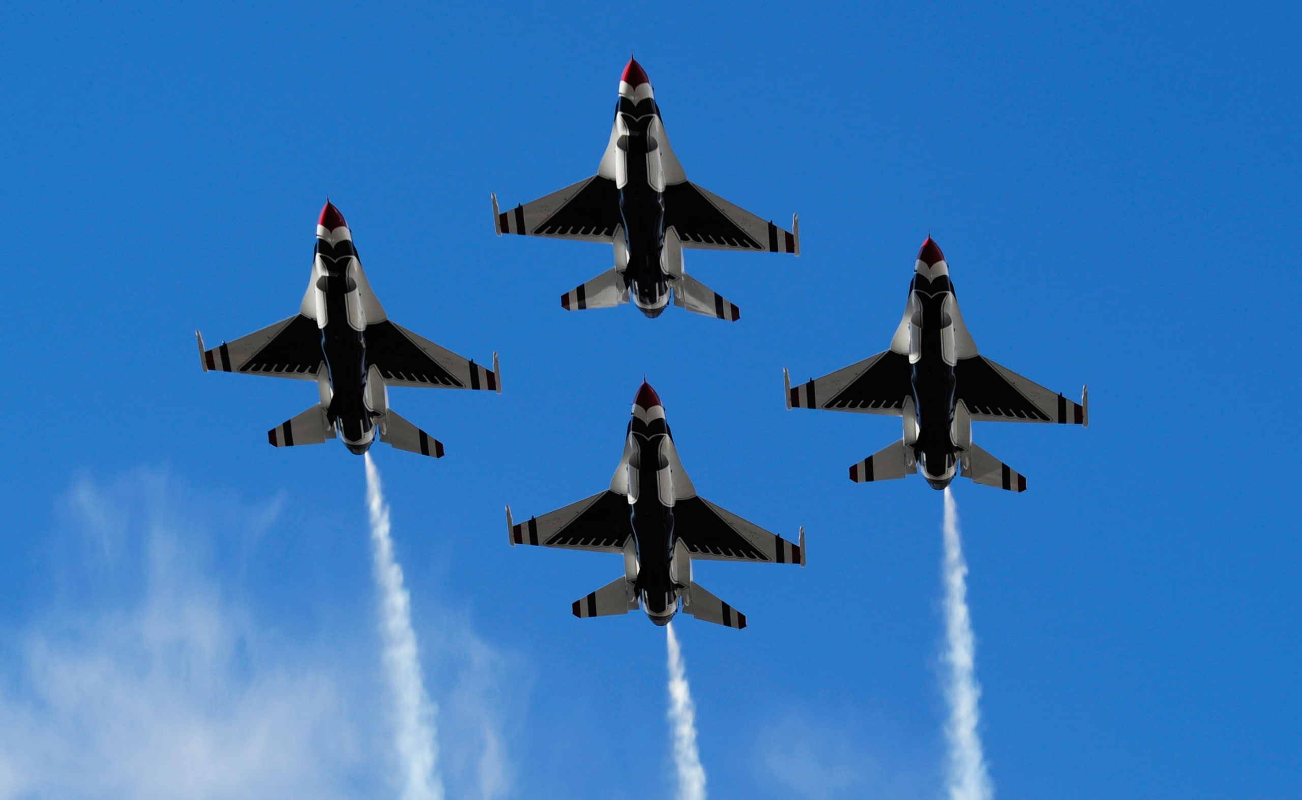Acrobatic, mid-air, gray, flying, plane, 2K, mode of transportation, sky, Army, four, air force, aerospace industry, outdoors, Team, on the move, jets, HD Wallpaper