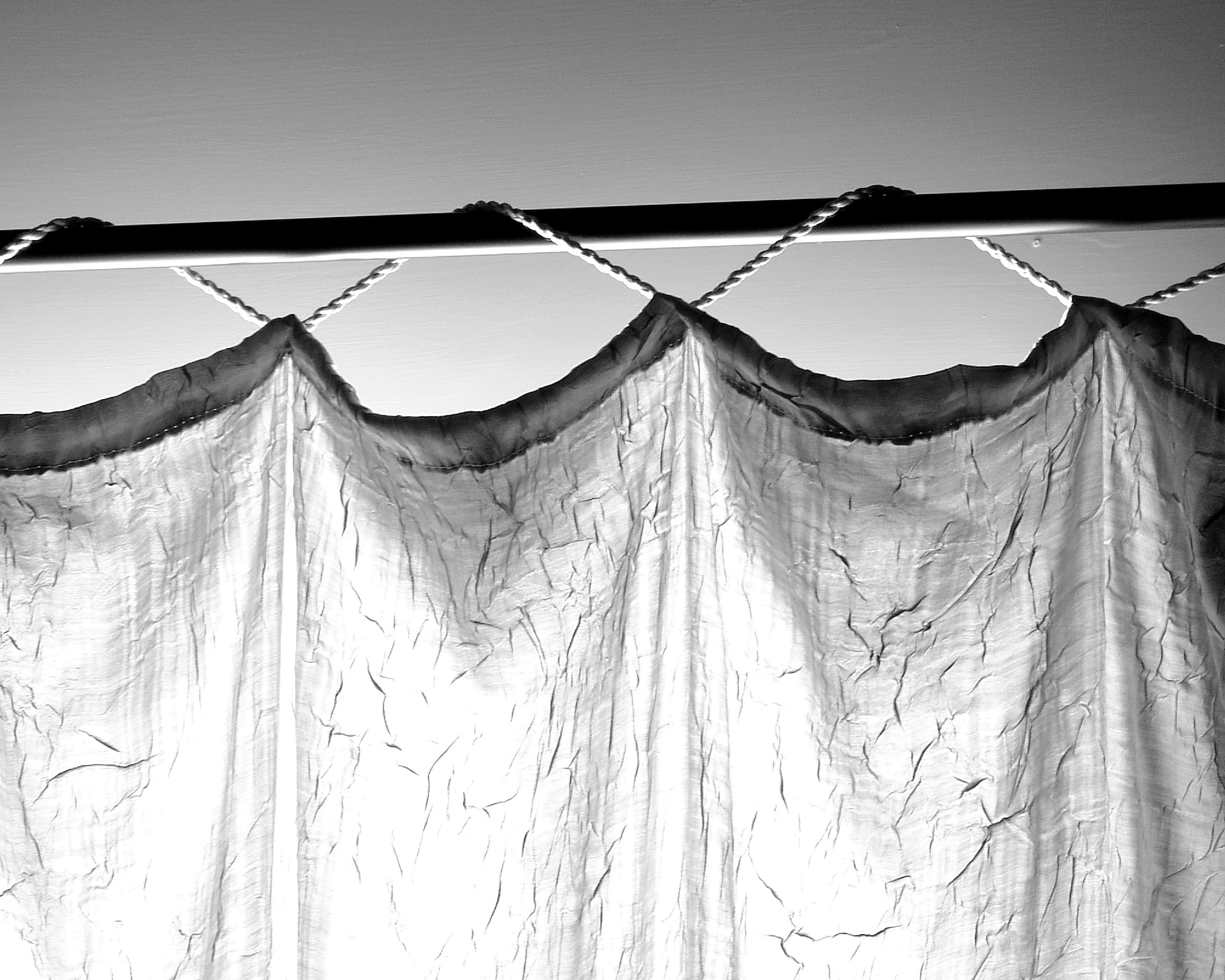 outdoors, built structure, sky, Curtain, 2K, rod, hanging, fence, Black And White, drapery, nature, pattern, day, protection, Black, Rod, security, low angle view, HD Wallpaper