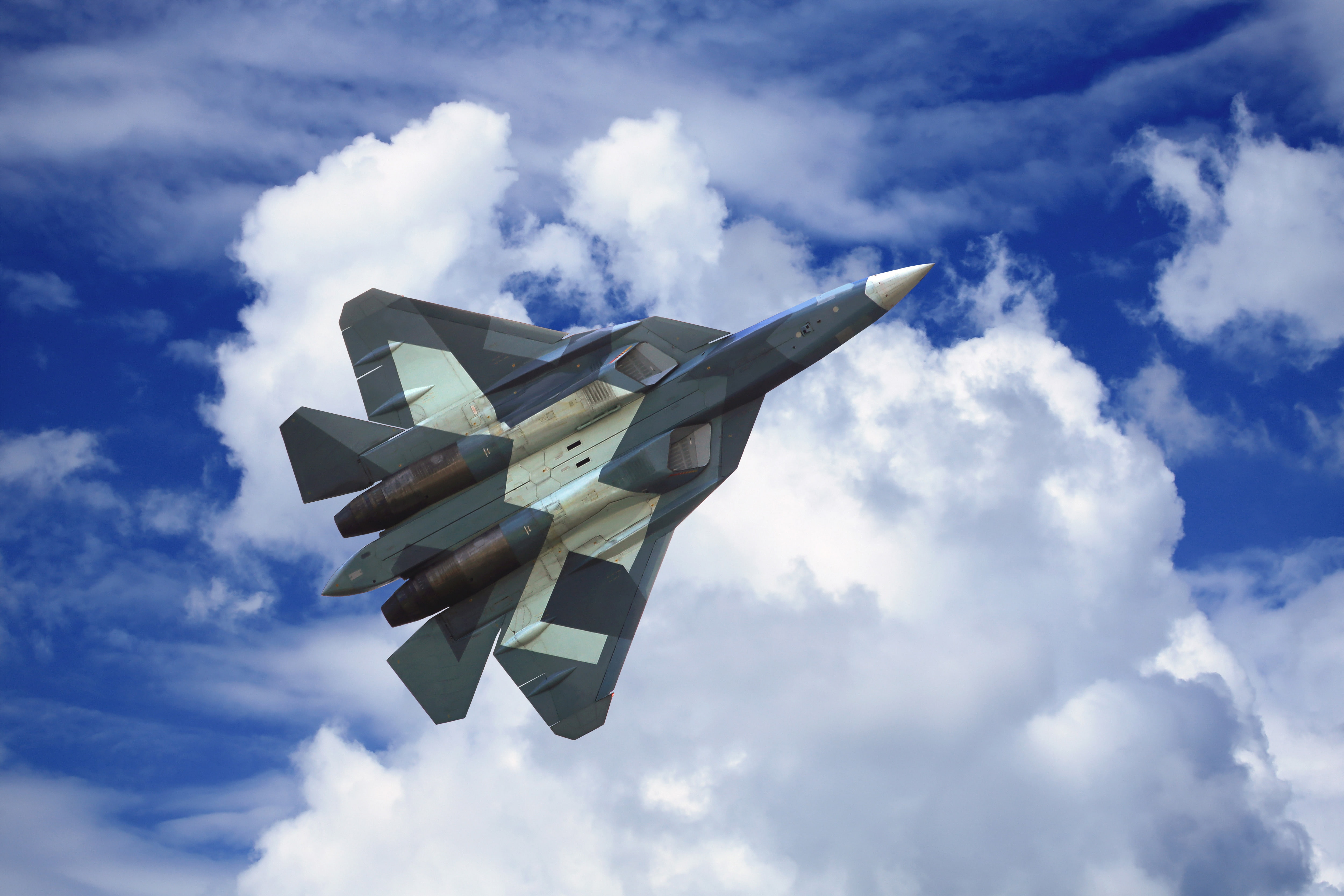 air, PAK FA, Videoconferencing, flying, rocket, power, gray, craft, mode of transportation, fighter, military, mid-air, weapon, day, fighter Plane, air Force, HD Wallpaper