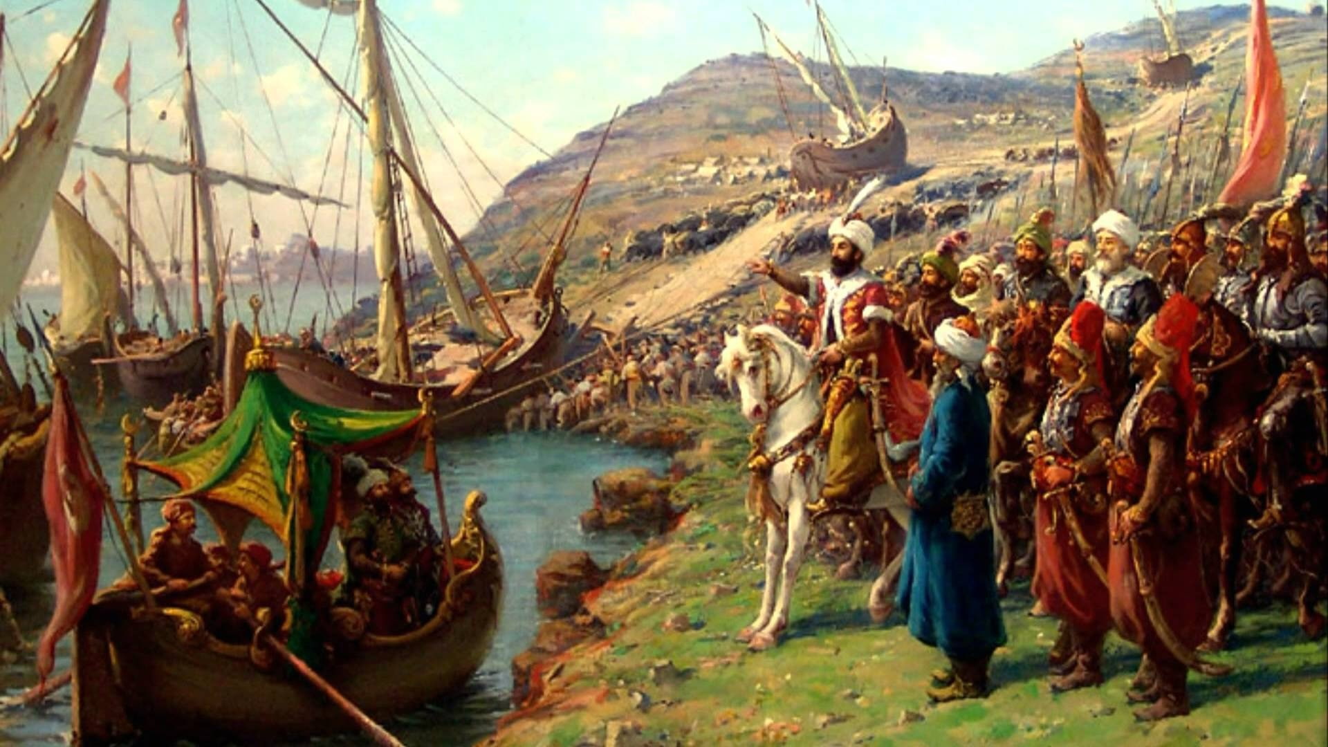 1080P, pinturas, arte, arabes, barco, HD Wallpaper
