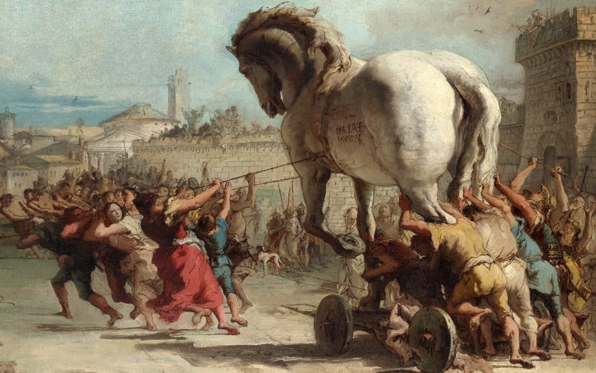 arte, caballo, pintura, troya, 1080P, HD Wallpaper