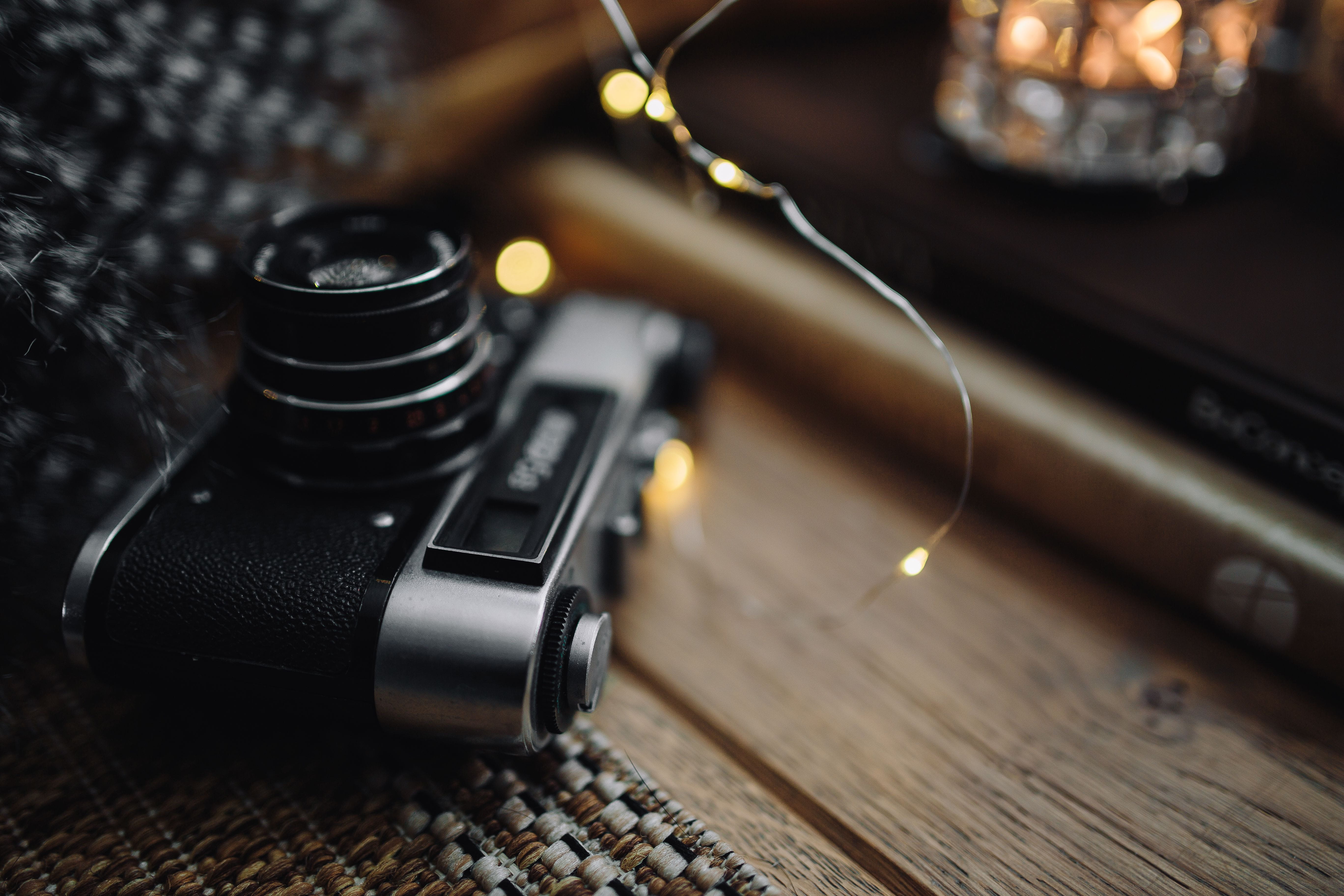 focus on foreground, electrical equipment, digital camera, camera, photography themes, no people, communication, high angle view, work tool, tea, hygge, HD Wallpaper
