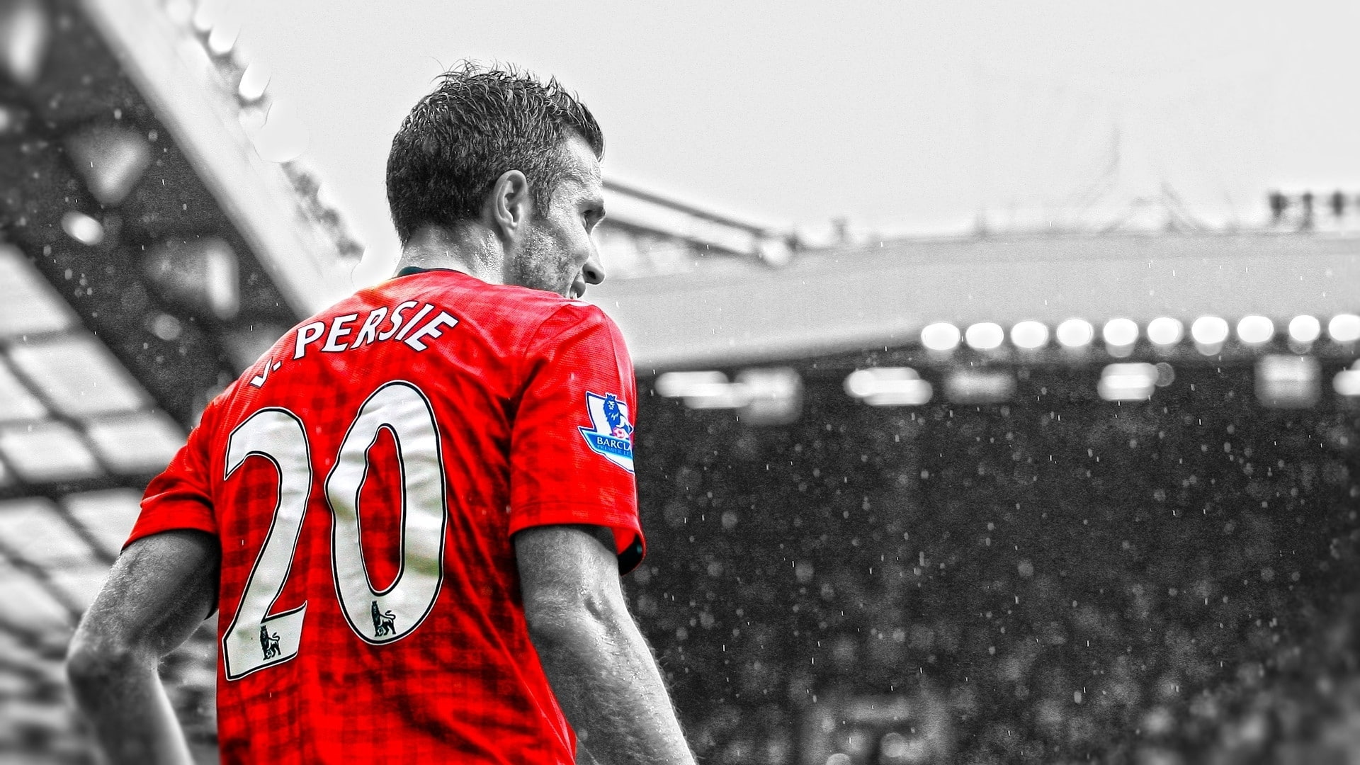 Manchester United, rear view, men, lifestyles, isolated color, one person, built structure, jersey, The Premier League, standing, focus on foreground, sport, HD Wallpaper