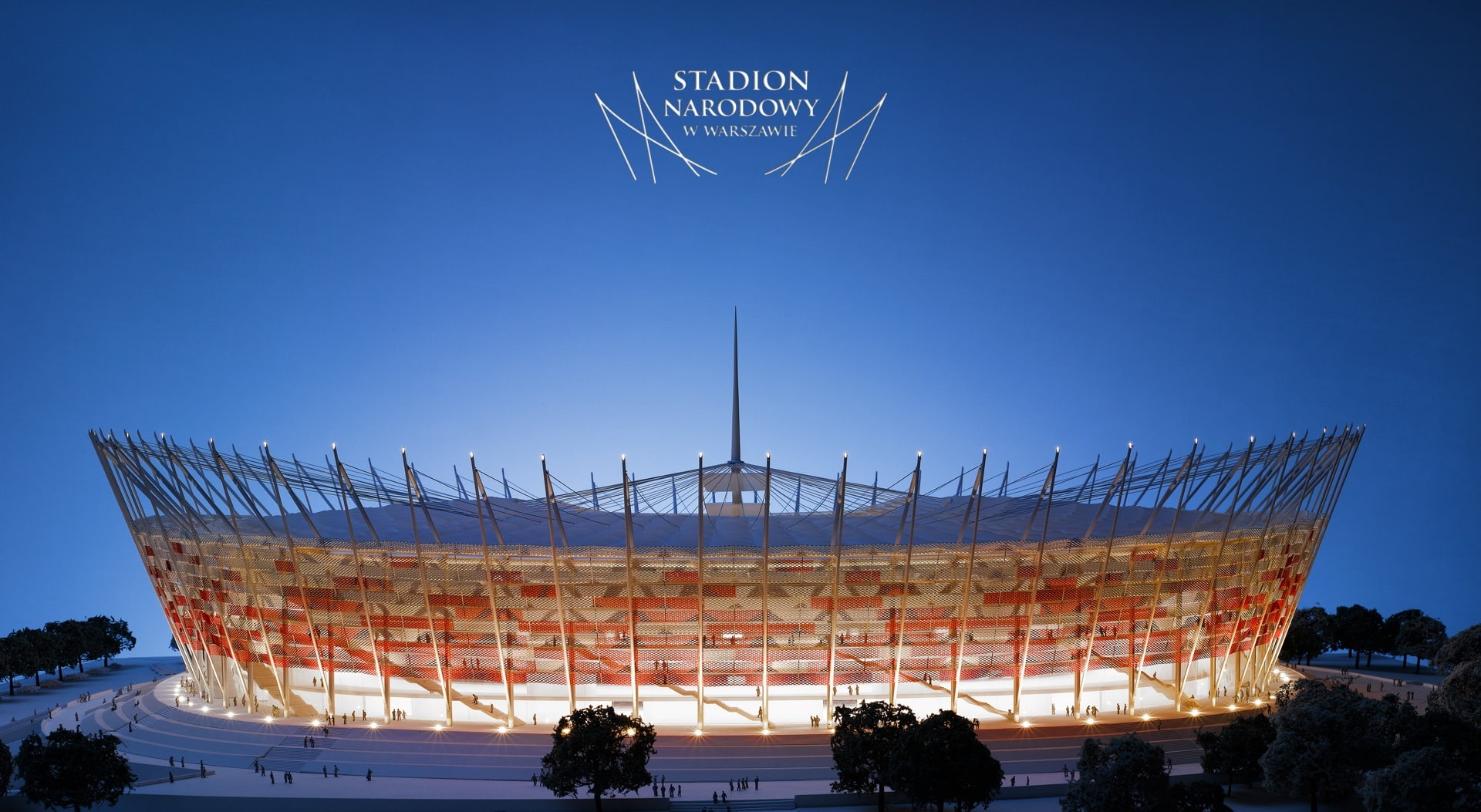 clear sky, National, day, Warsaw, text, stadion, built structure, western script, 1080P, travel, travel destinations, Stadium, mode of transportation, HD Wallpaper