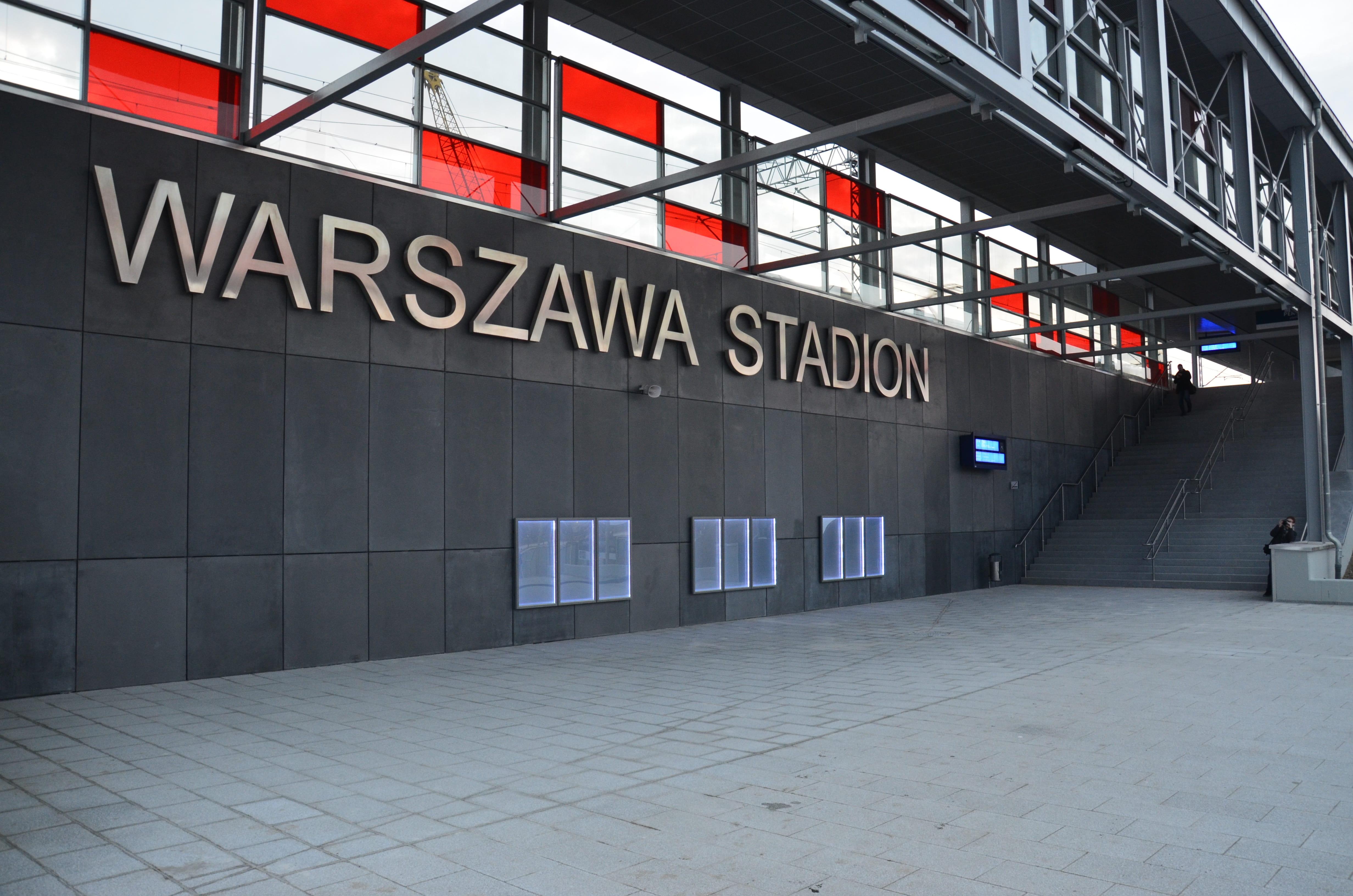 building exterior, arrow symbol, building, warning sign, station, the capital of the, text, national stadium, no people, city, railway station, stadion, HD Wallpaper