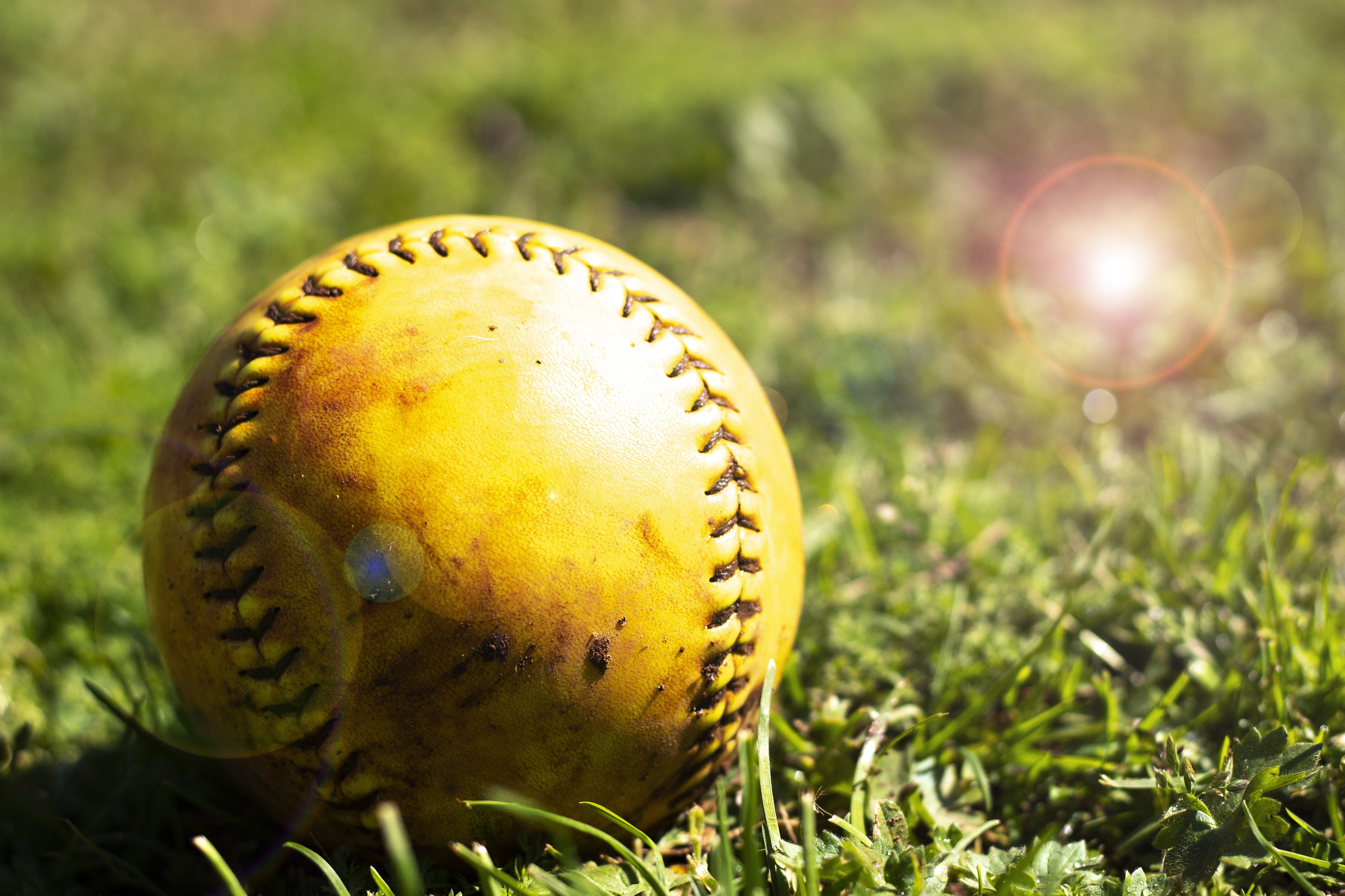 lens flare, recreation, game, pitcher, plant, diamond, field, baseball, athletics, close-up, day, sunshine, throw, sports equipment, no people, baseball - sport, HD Wallpaper