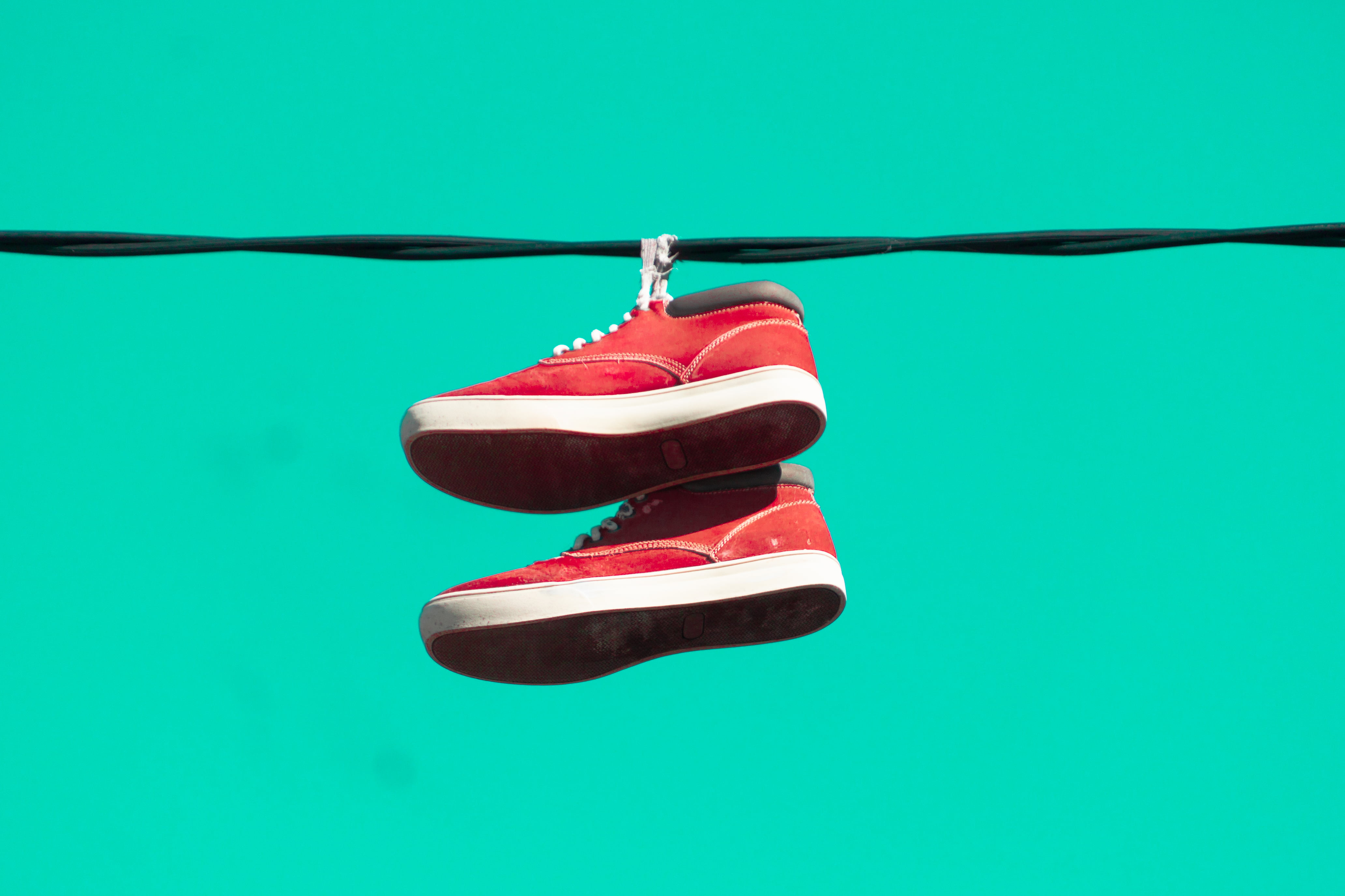 close-up, shoes, blue background, clothing, two objects, studio shot, colored background, green background, nature, turquoise colored, indoors, compatibility, HD Wallpaper