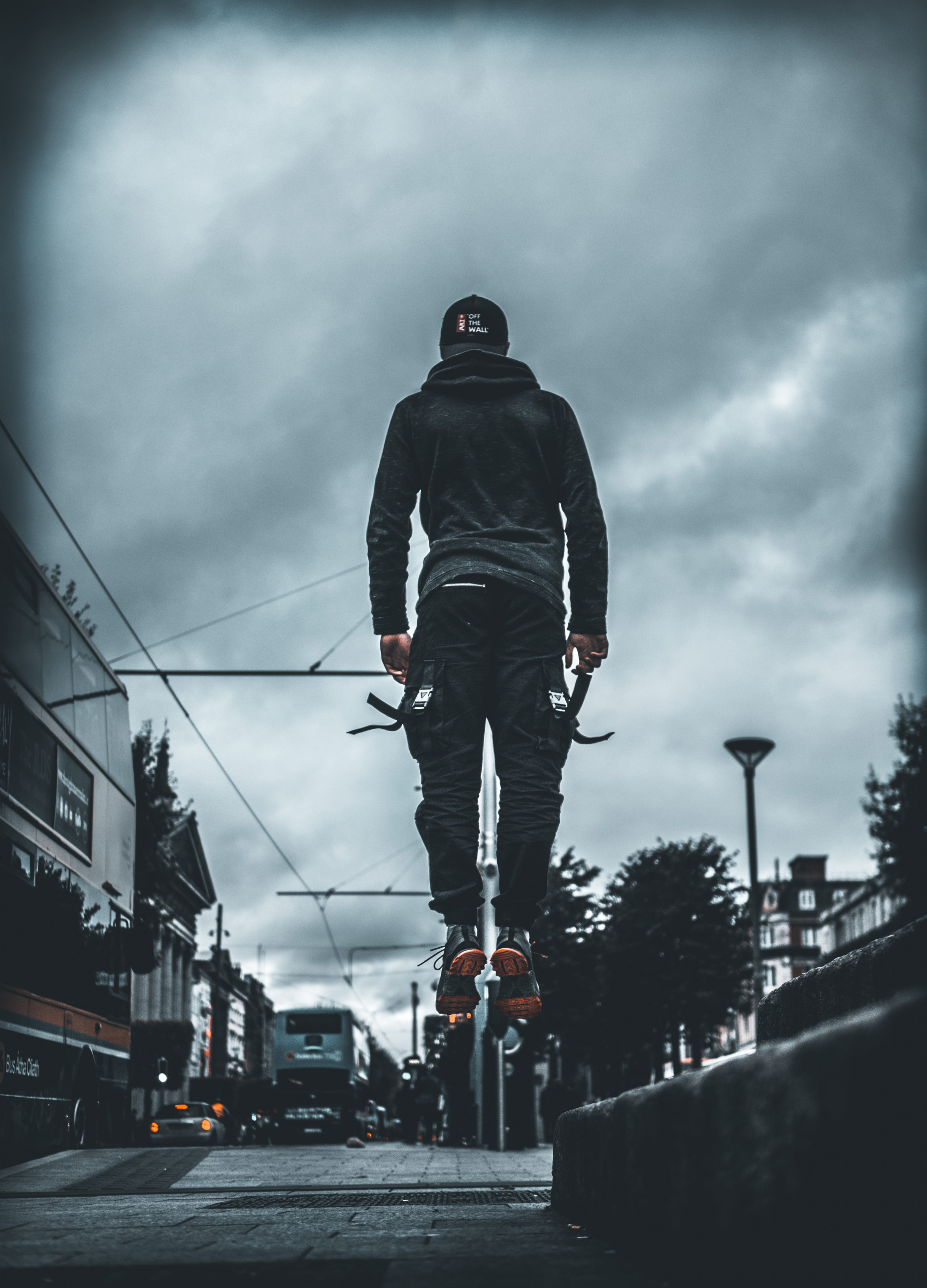 denim, transportation, one person, tower, outdoors, architecture, car, oconnel street, street, cloud - sky, clothing, air, spire, pants, automobile, full length, Phone HD Wallpaper