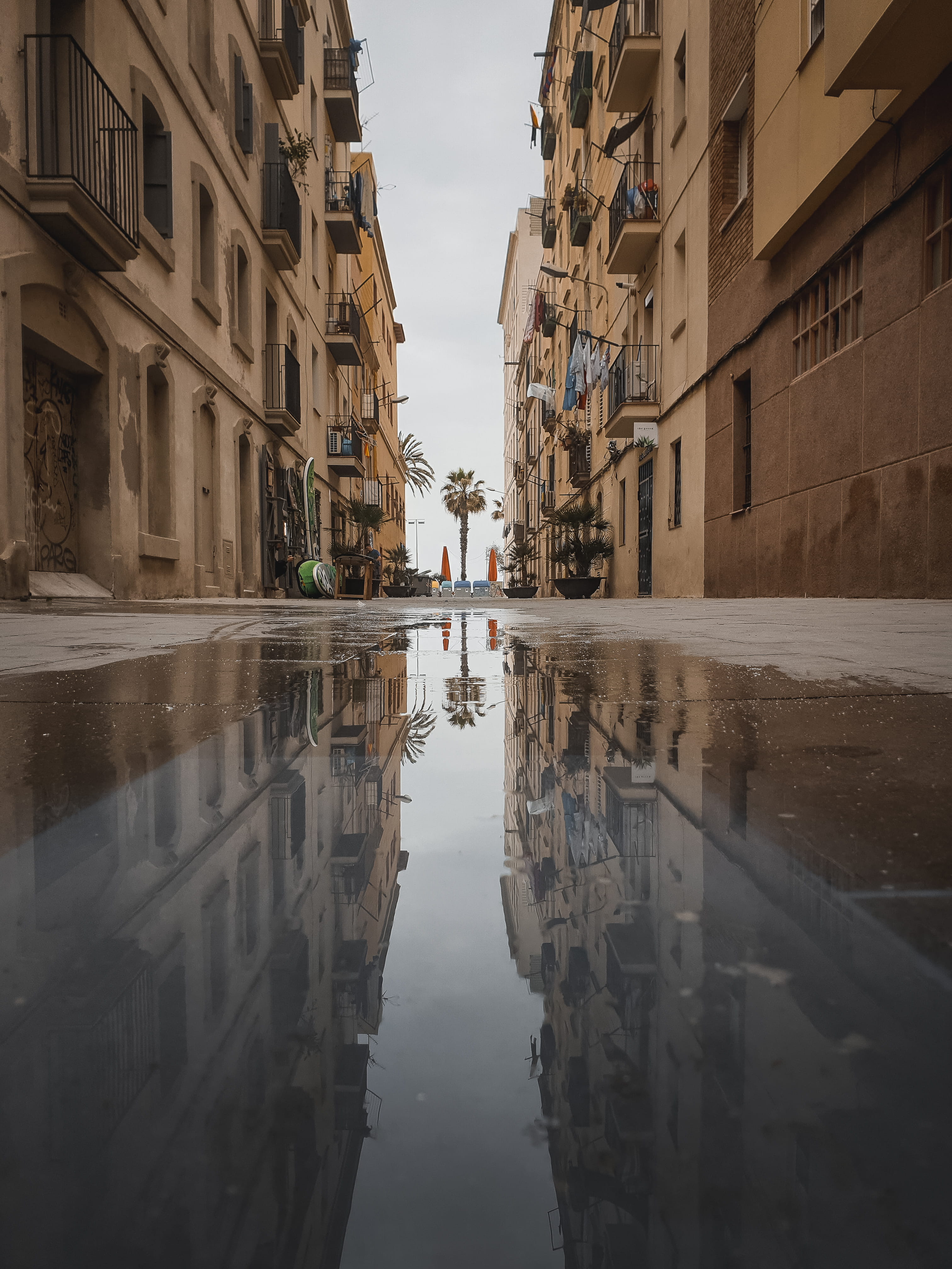 architecture, canal, outdoors, flooring, road, day, residential district, 4K, water, small alley, no people, reflection, built structure, surface level, Phone HD Wallpaper