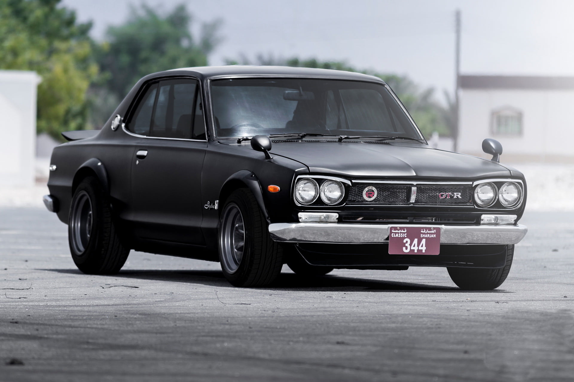 no people, Kenmeri, Hakosuka, side view, vintage car, road, G-TR, 1080P, selective focus, retro styled, transportation, Skyline, street, motor vehicle, HD Wallpaper