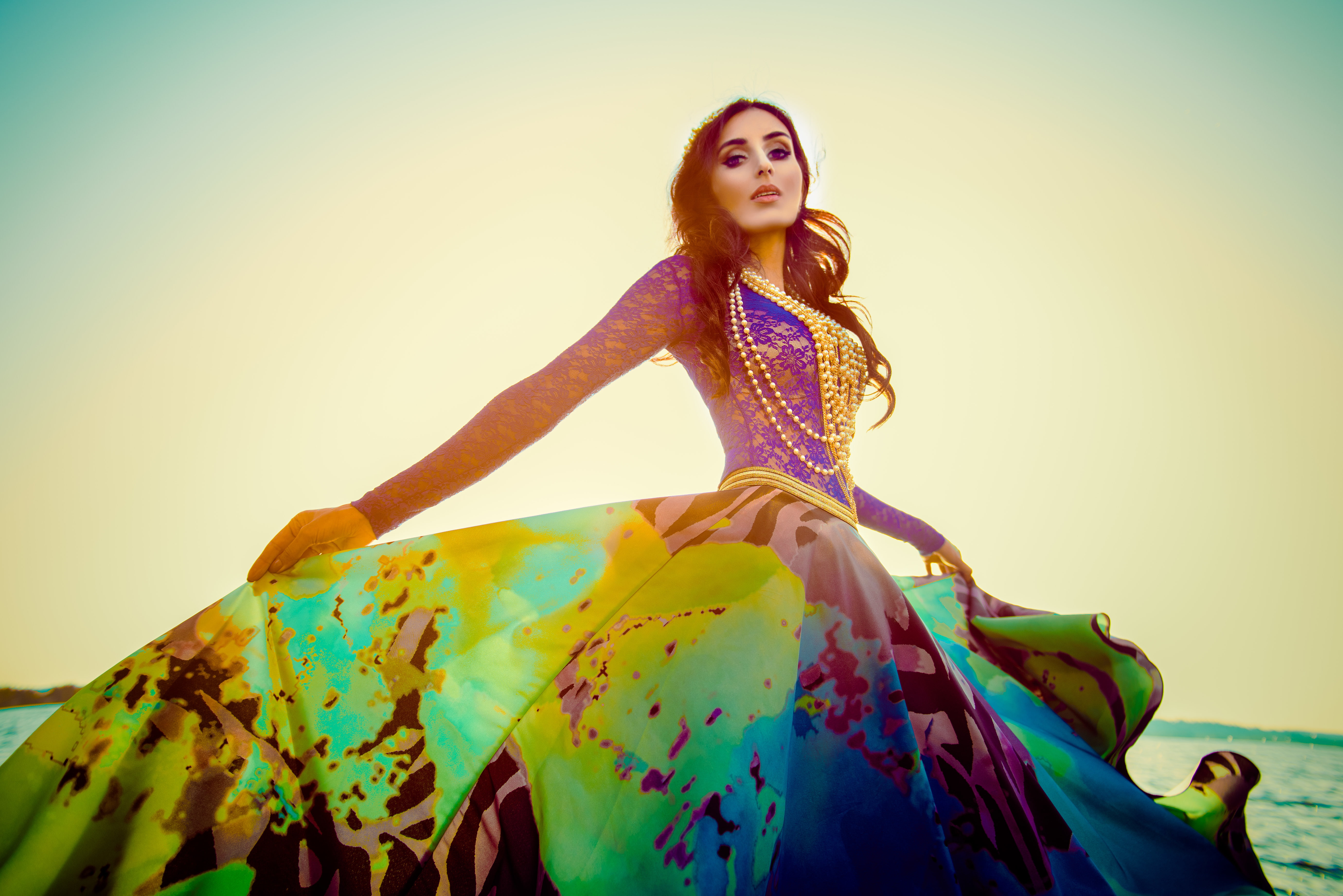 Mariam Mohammad, dress, 5K, beads, HD Wallpaper