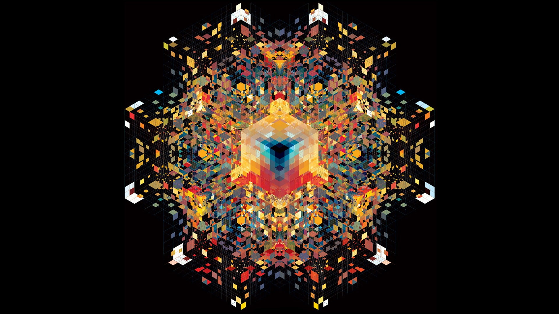 digital art, geometry, colorful, Andy Gilmore, 1080P, HD Wallpaper