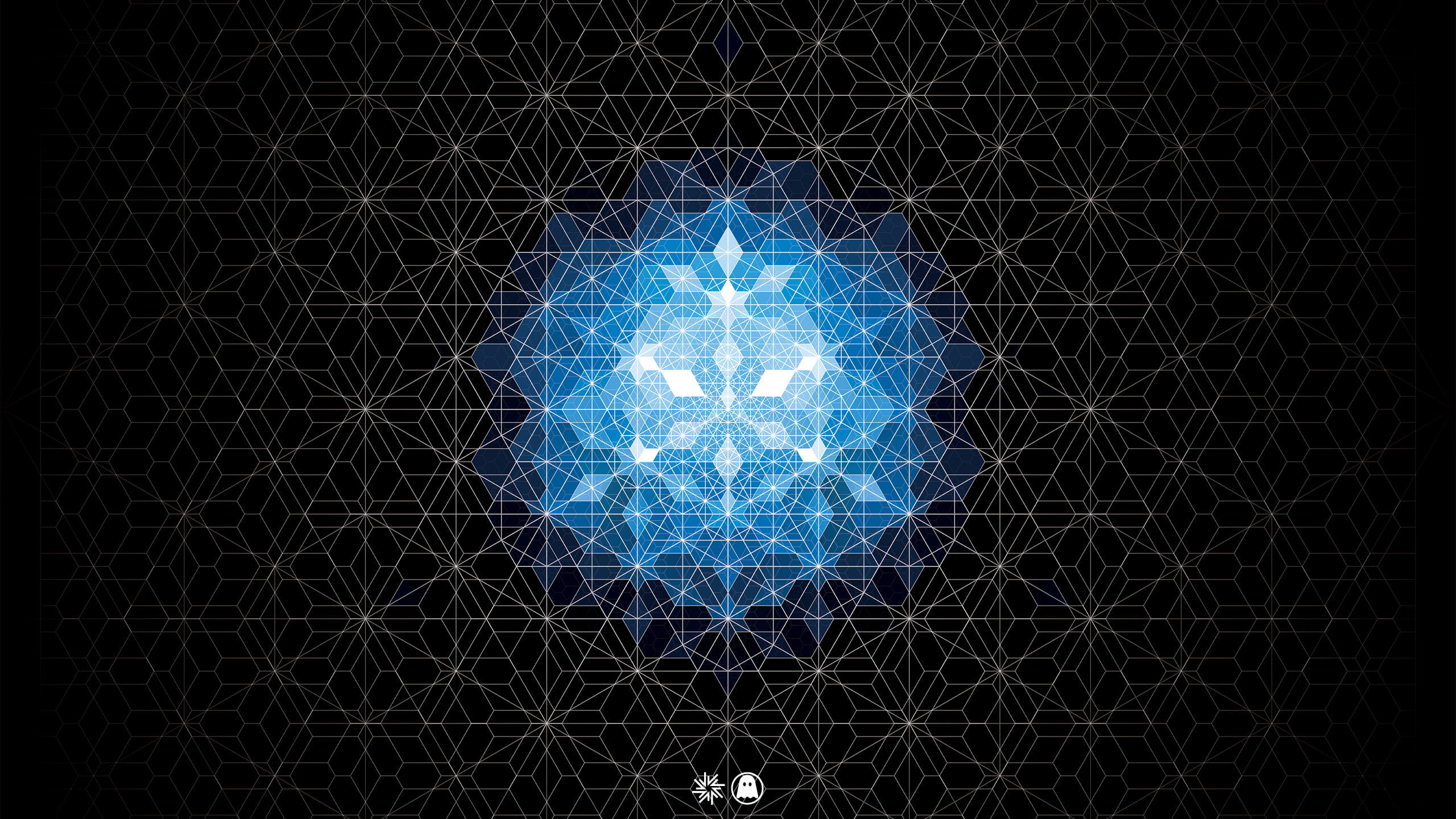 2K, Andy Gilmore, black background, pattern, artwork, geometry, abstract, HD Wallpaper