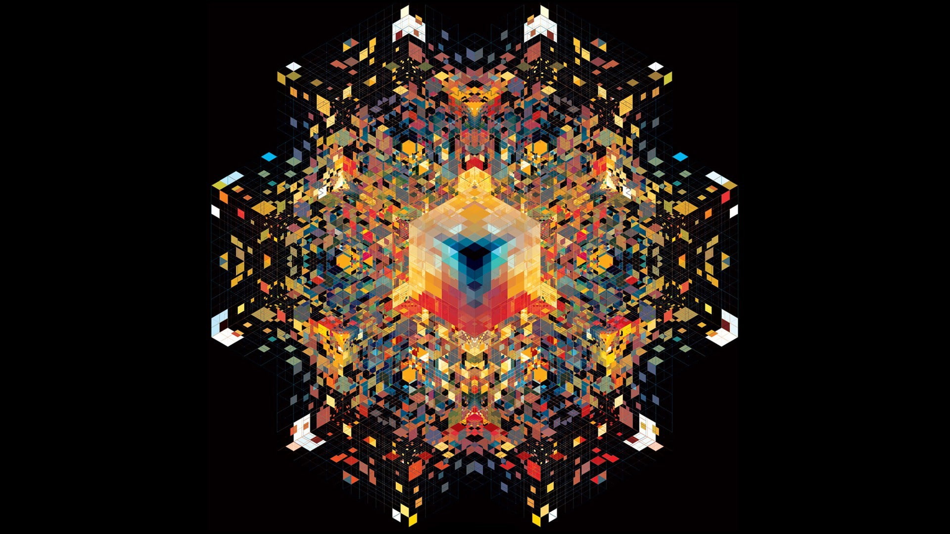 studio shot, nature, ornate, decoration, creativity, pattern, composite image, directly below, front view, education, no people, digital art colorful geometry andy gilmore, HD Wallpaper