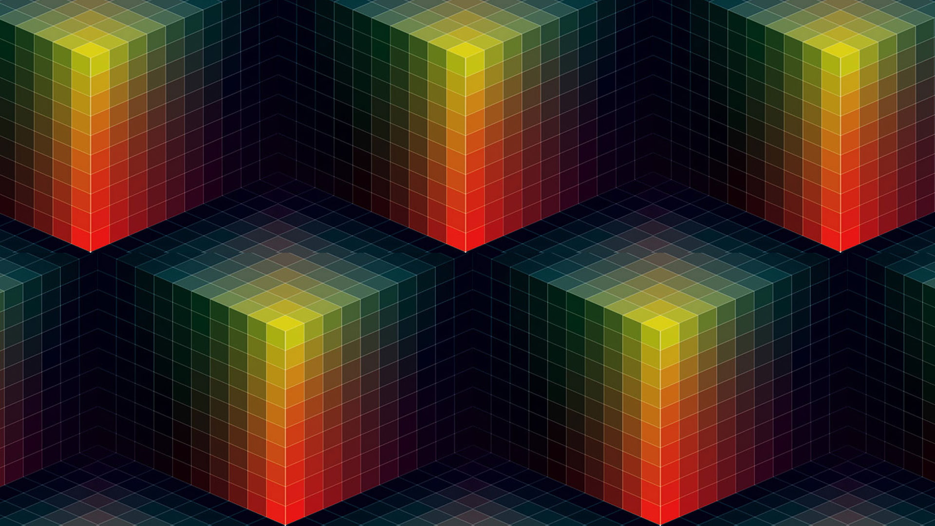 lighting equipment, nightlife, cube, abstract, multi colored, Colorful, flooring, tiled floor, no people, geometric shape, indoors, shiny, Andy Gilmore, HD Wallpaper