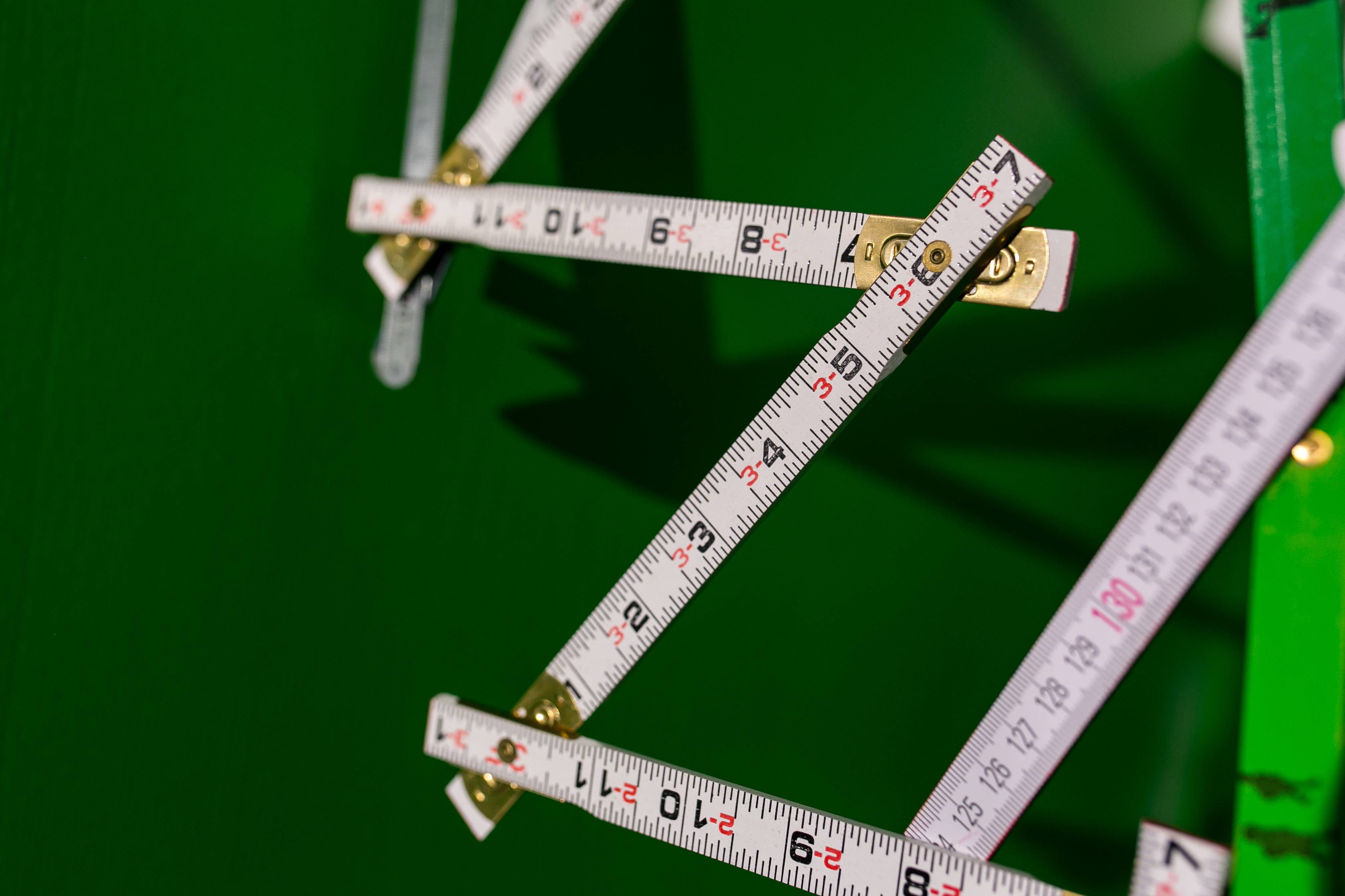 metal, western script, instrument of Measurement, ruler, wooden, close-up, no people, background, work tool, green color, still life, focus on foreground, HD Wallpaper