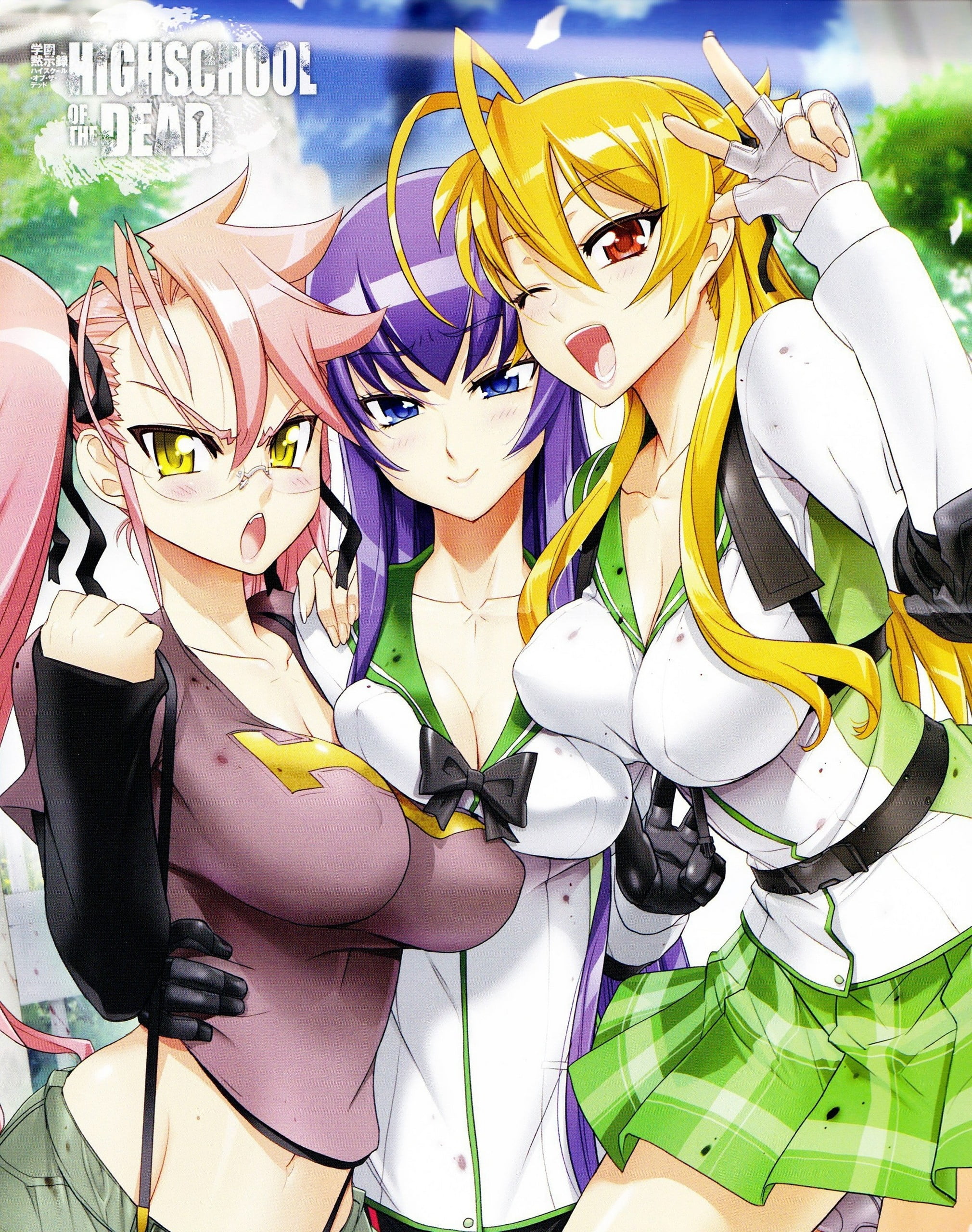 representation, Busujima Saeko, creativity, dead, close-up, sport, text, Highschool of the Dead, disguise, Miyamoto Rei, large group of objects, Phone HD Wallpaper