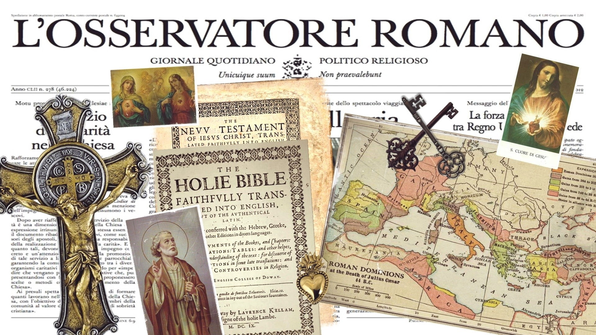 newspapers, map, keys, old photos, religion, 1080P, gold, cross, Jesus Christ, heart, HD Wallpaper