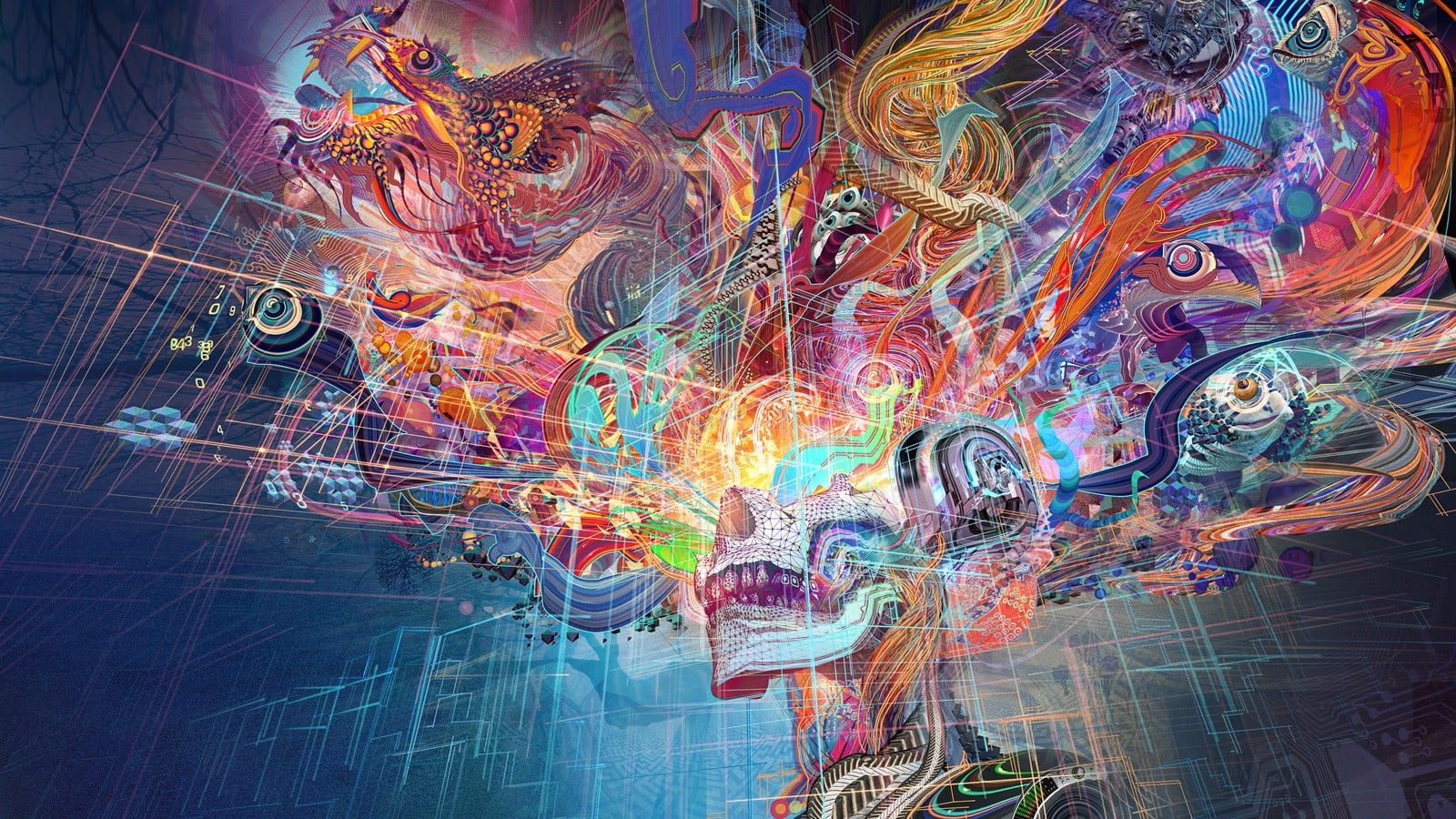 art and craft, water, paint, full frame, note, musical, motion, abstract, pattern, technology, futuristic, multi colored, skull, close-up, flowing, HD Wallpaper