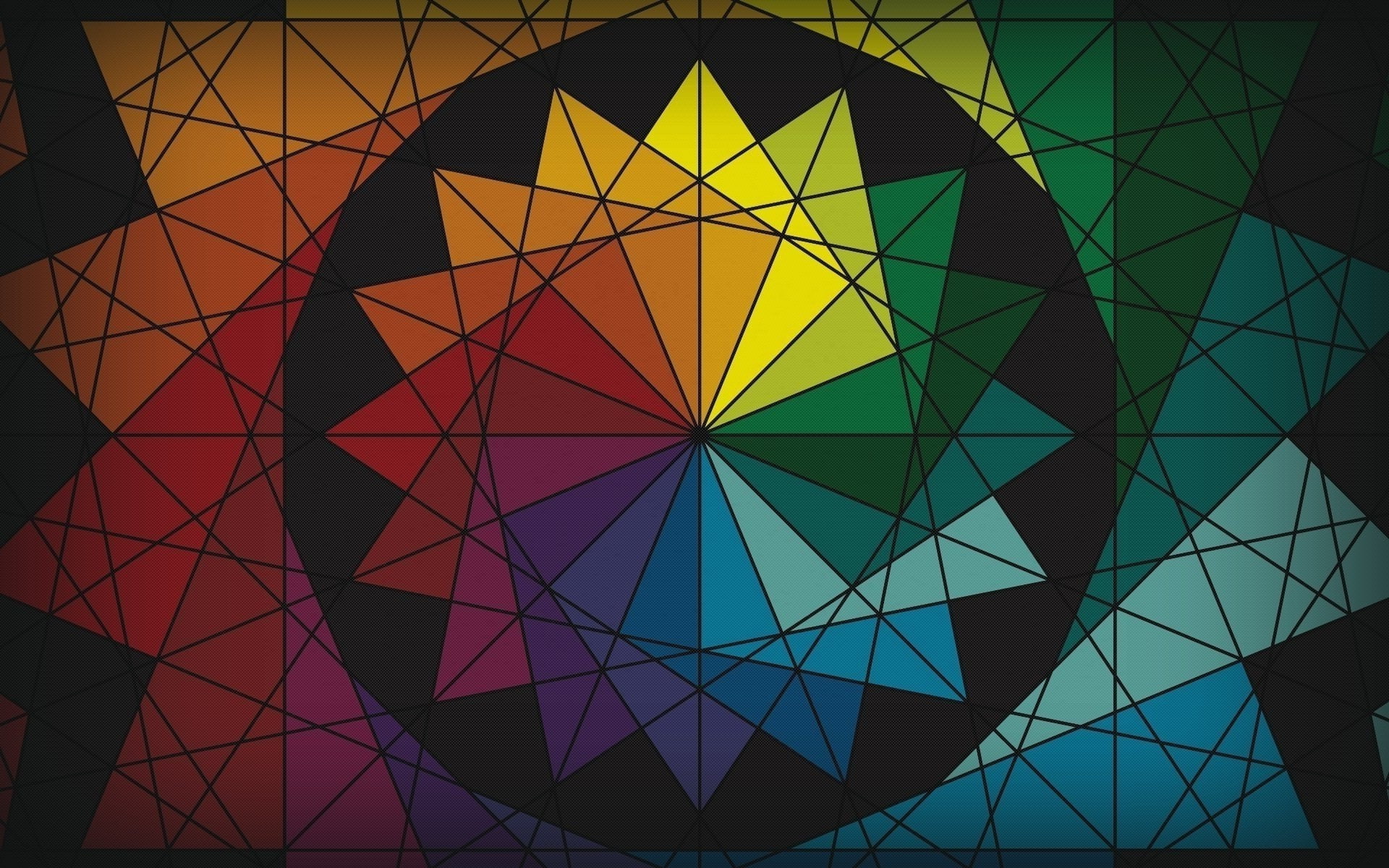 full frame, abstract, technology, diamond shaped, pattern, connection, indoors, 1080P, triangle shape, design, circle, futuristic, no people, multi colored, HD Wallpaper