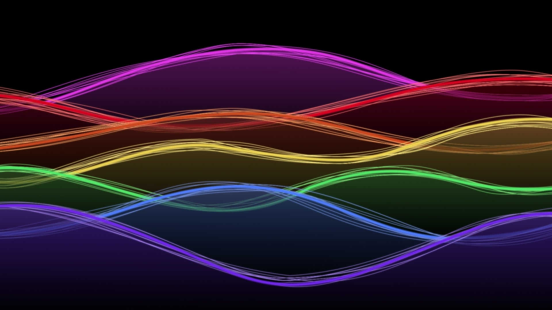 black background, light trail, illuminated, wave, big data, wave pattern, water, speed, complexity, background, long exposure, neon, no people, paint, pink color, HD Wallpaper